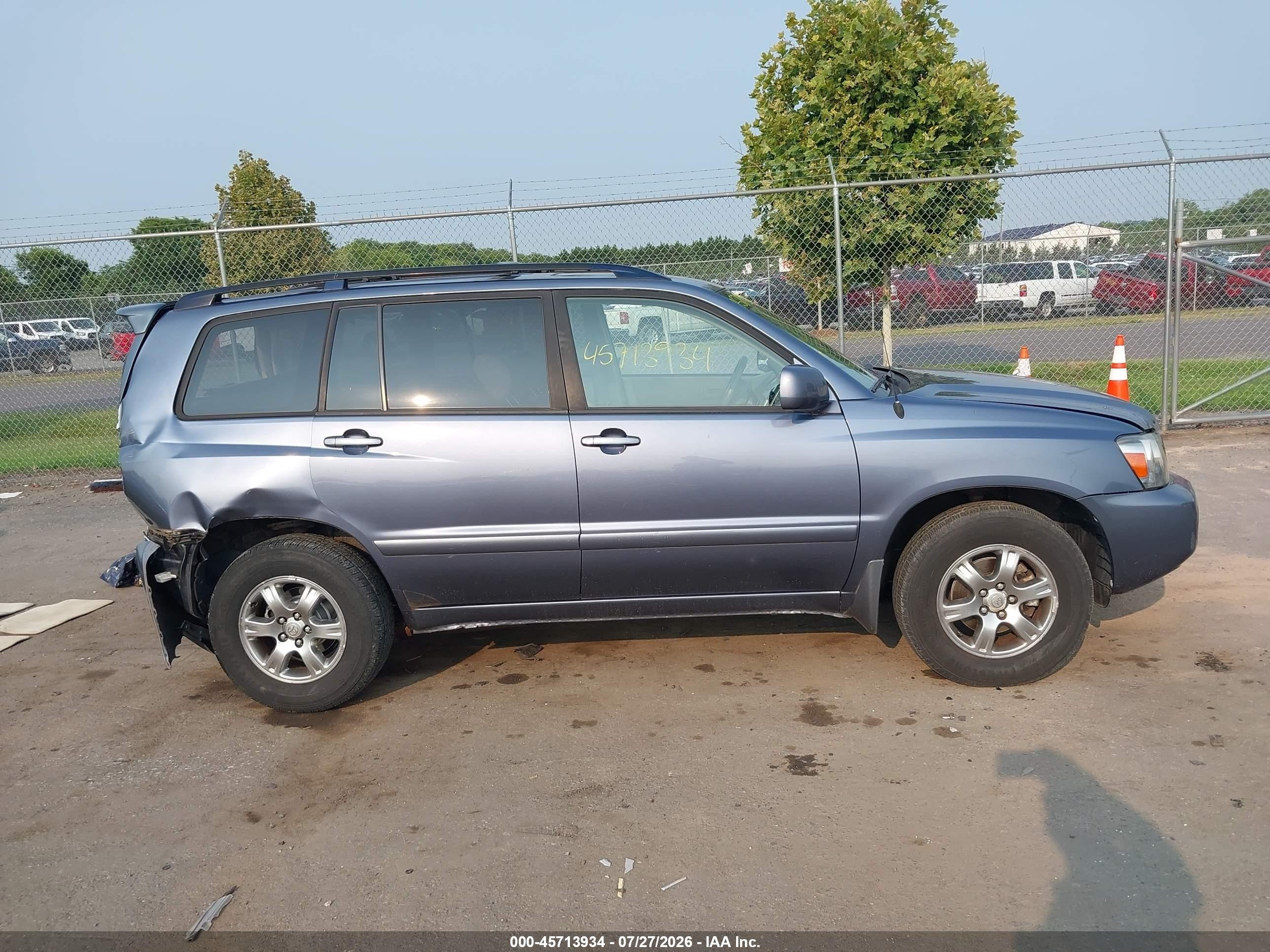 2007 Toyota Highlander 3rd Row Blue vin: JTEDP21A070144508