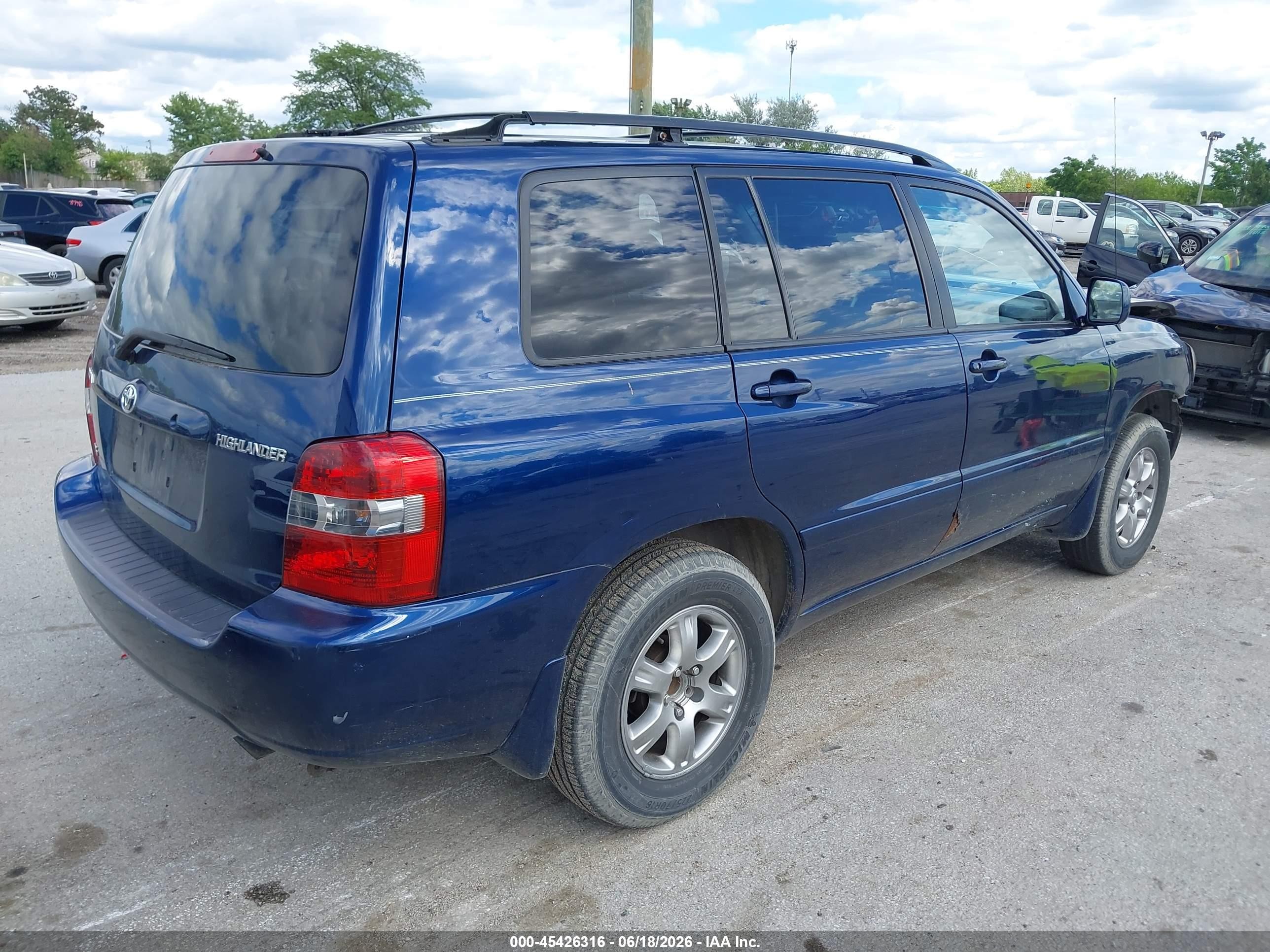 2004 Toyota Highlander V6 Blue vin: JTEDP21A140001269