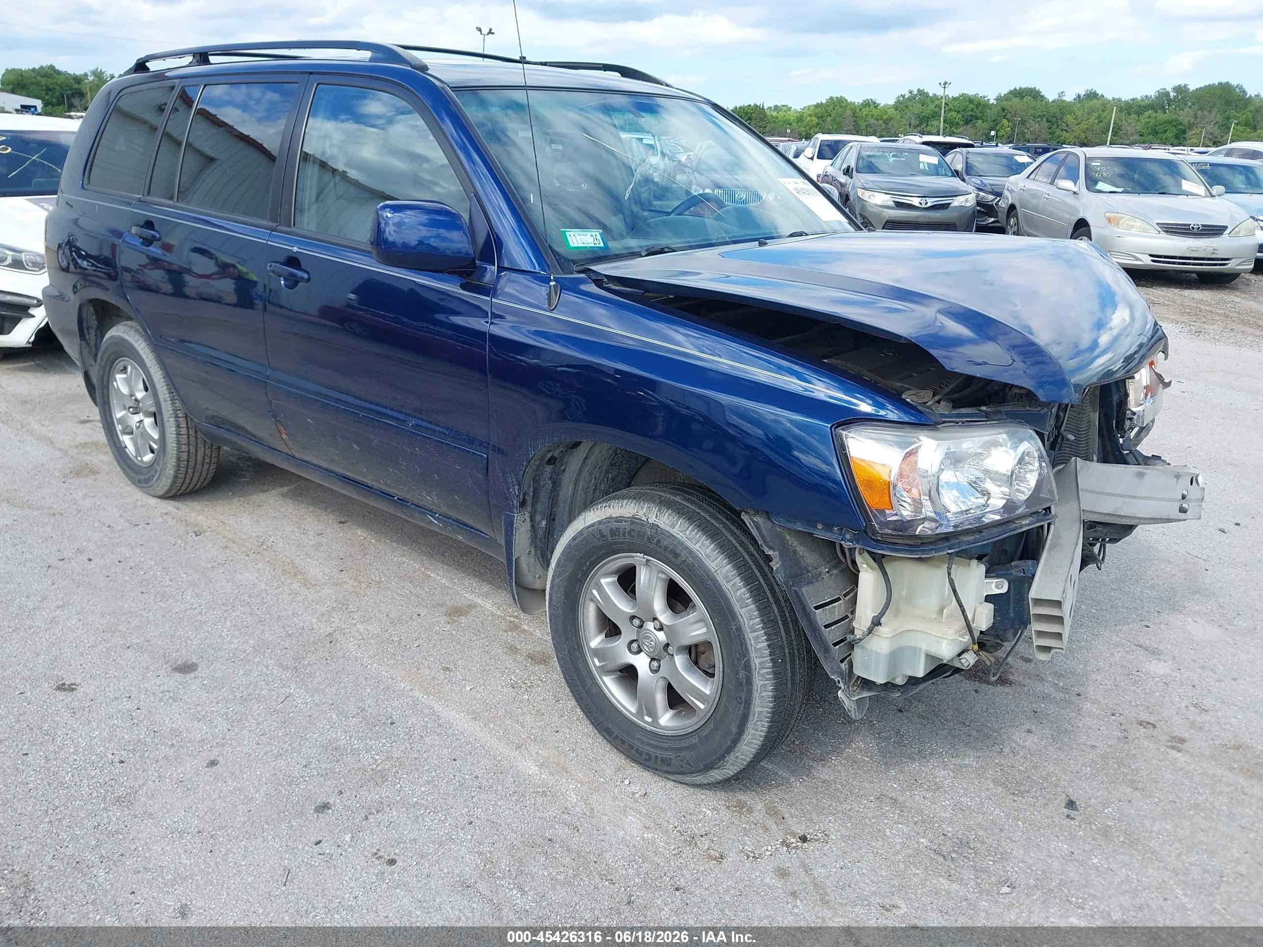 2004 Toyota Highlander V6 Blue vin: JTEDP21A140001269