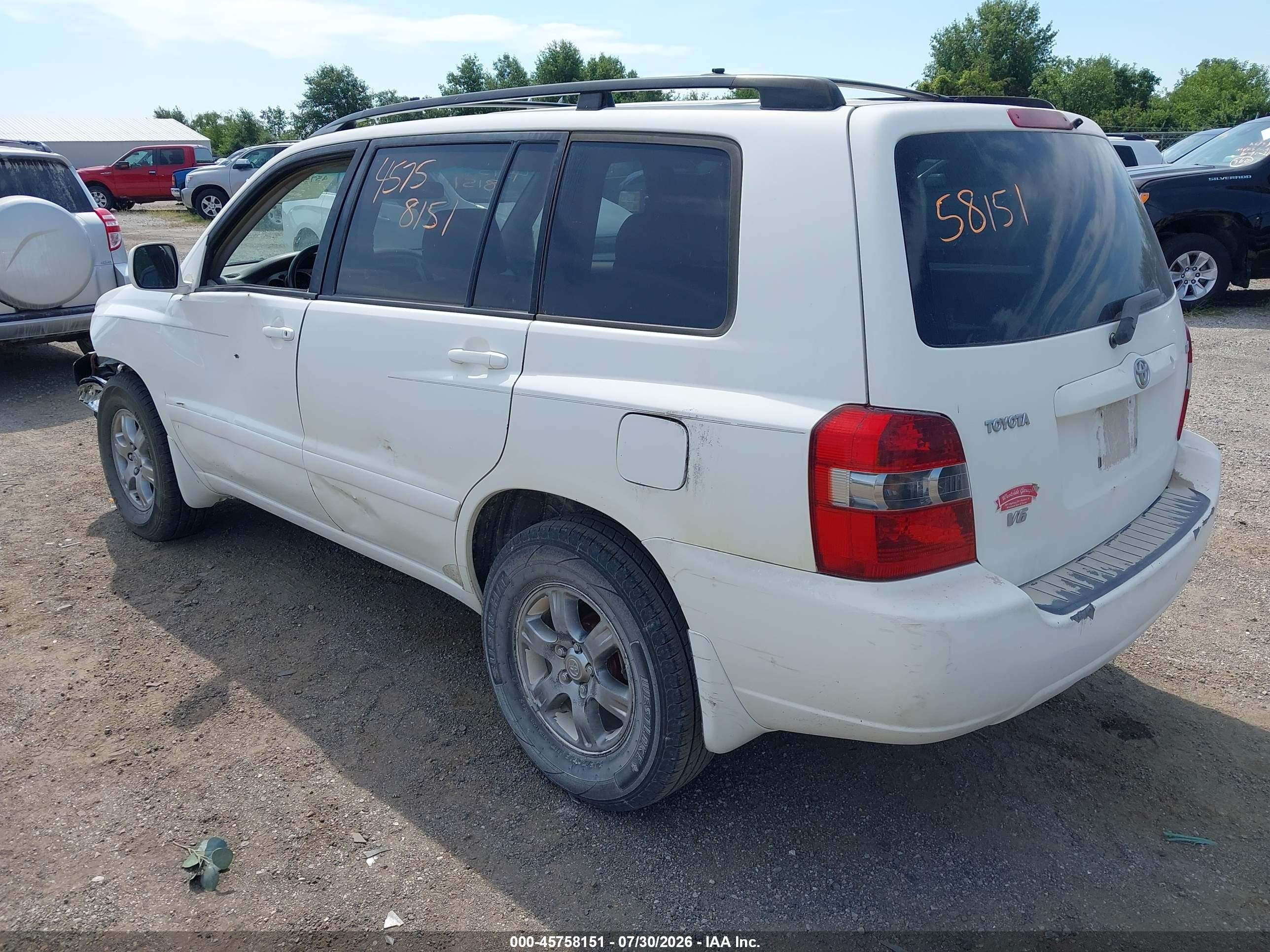 2004 Toyota Highlander V6 White vin: JTEDP21A140006990
