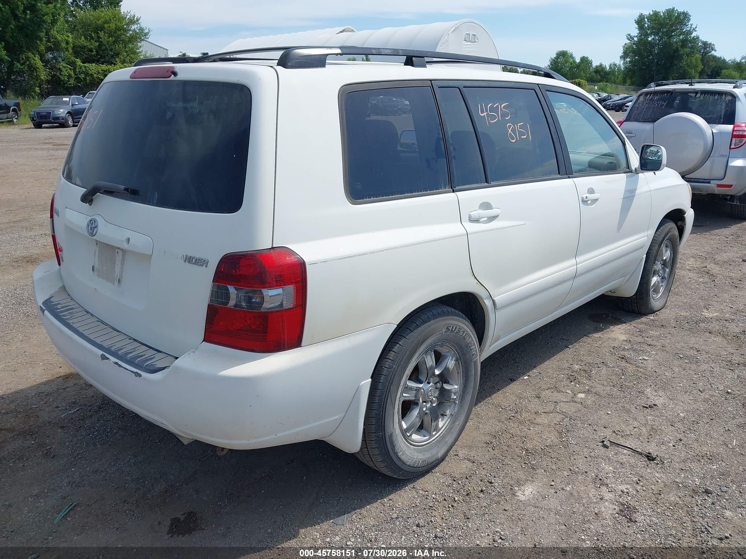 2004 Toyota Highlander V6 White vin: JTEDP21A140006990