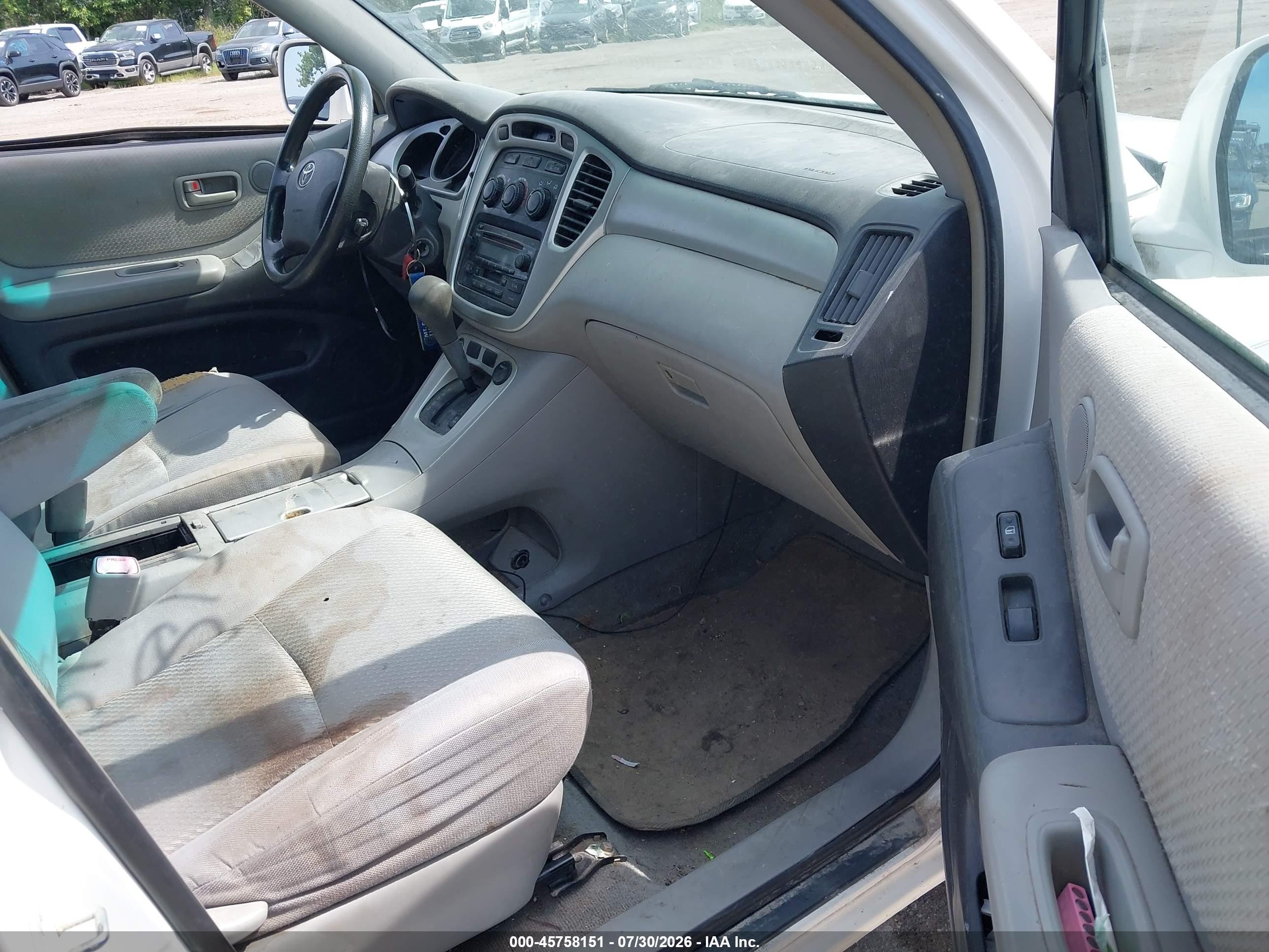 2004 Toyota Highlander V6 White vin: JTEDP21A140006990