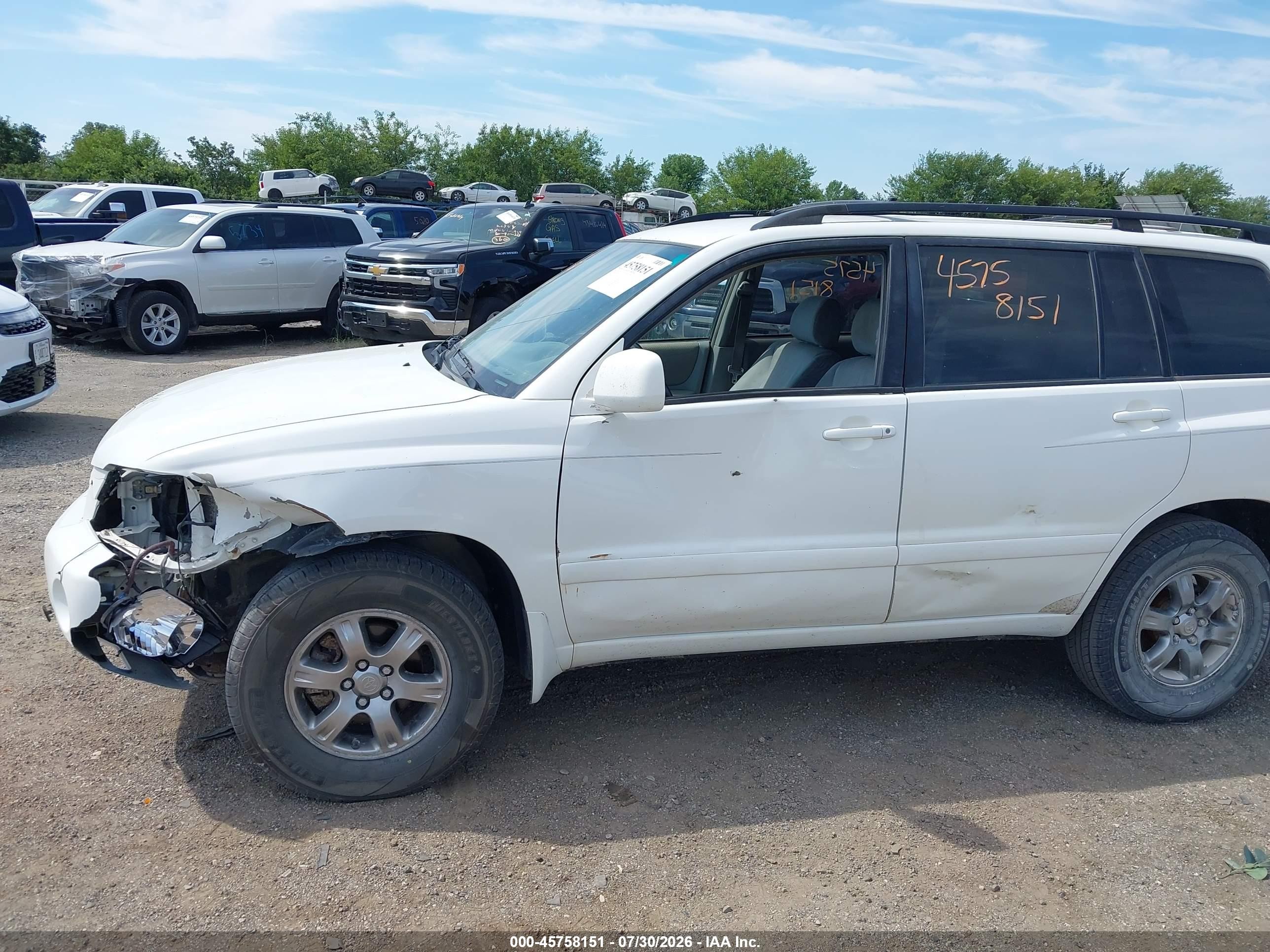 2004 Toyota Highlander V6 White vin: JTEDP21A140006990