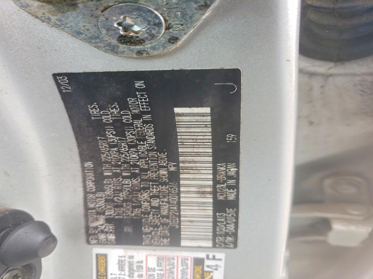 2004 Toyota Highlander Limited Silver vin: JTEDP21A140016516