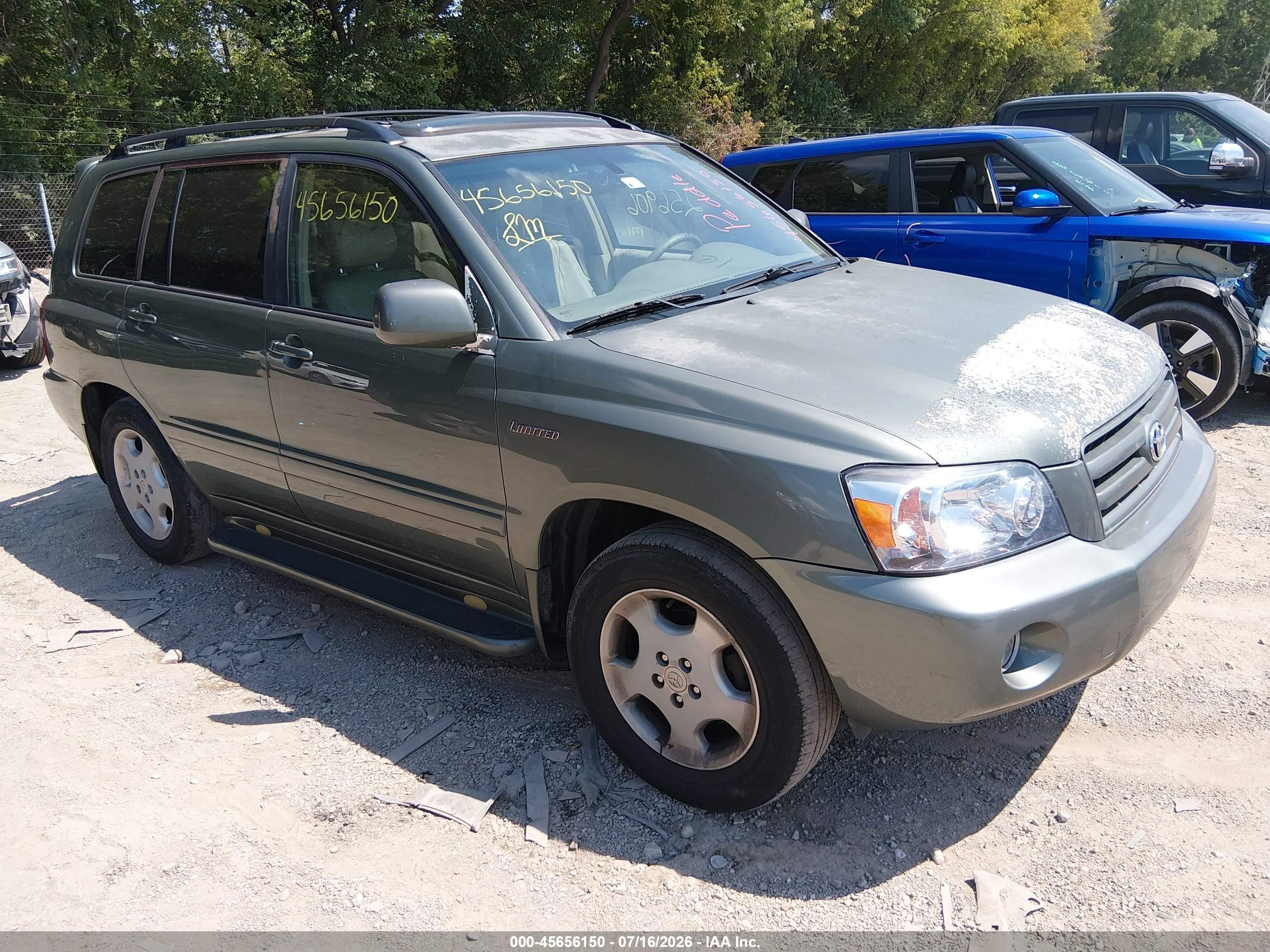 2005 Toyota Highlander Limited V6 Green vin: JTEDP21A150076202