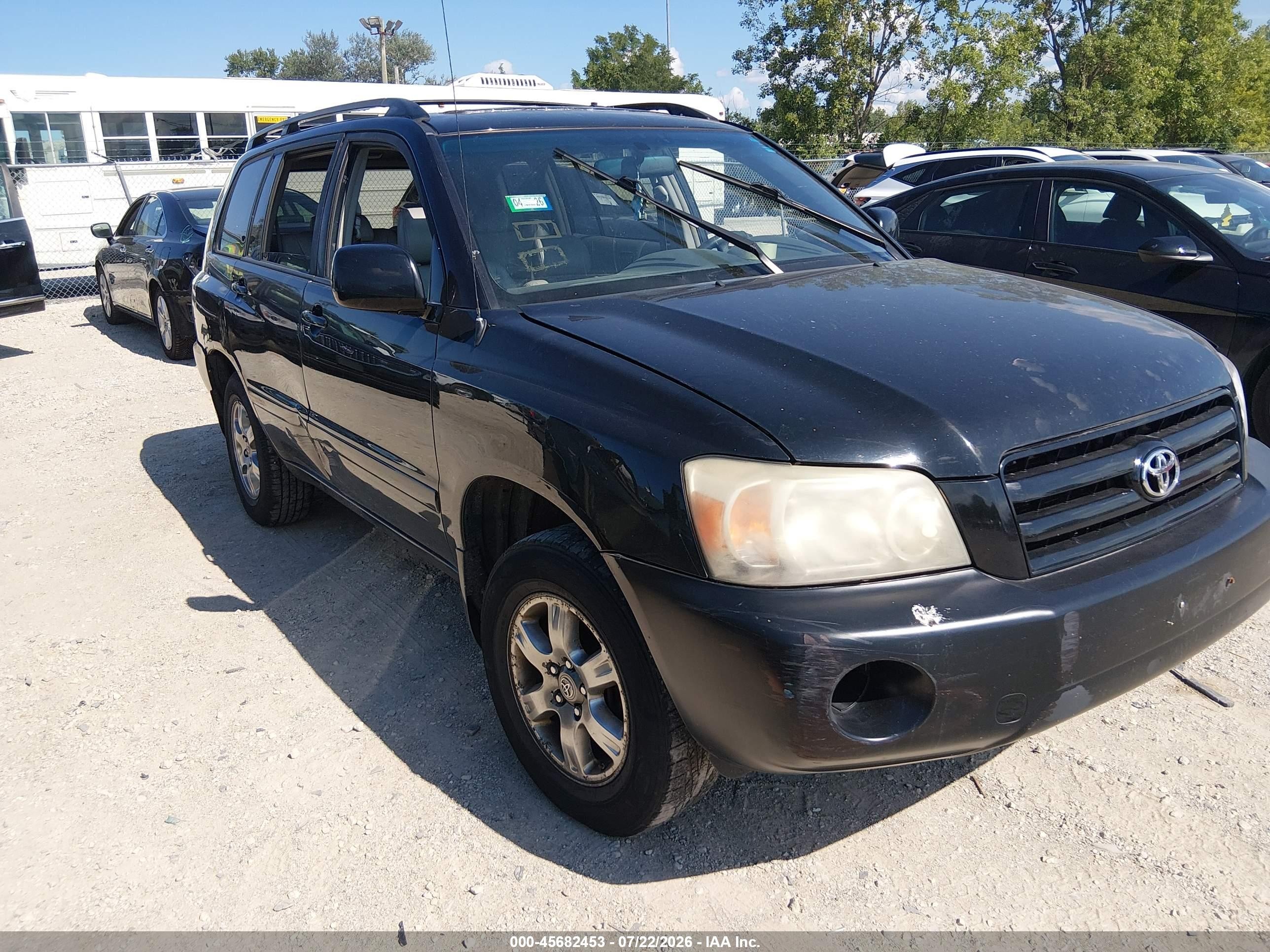 2005 Toyota Highlander V6 Black vin: JTEDP21A150081173