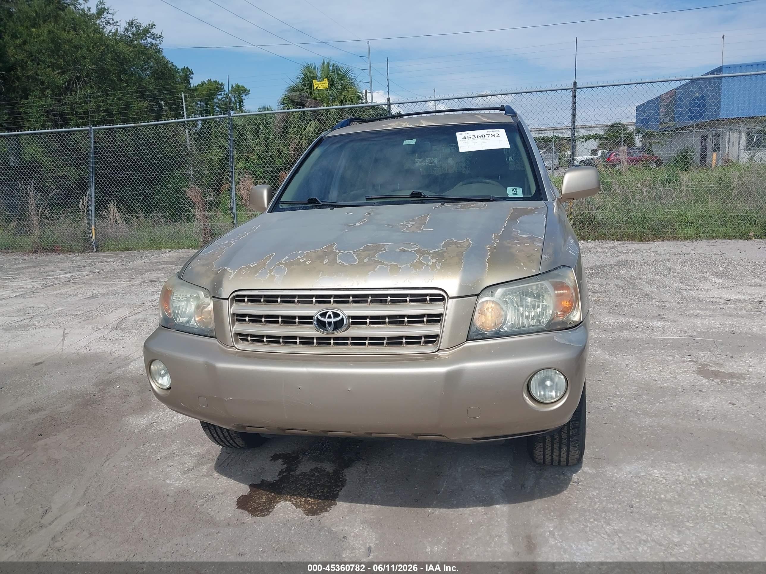 2006 Toyota Highlander V6 Gold vin: JTEDP21A160096015