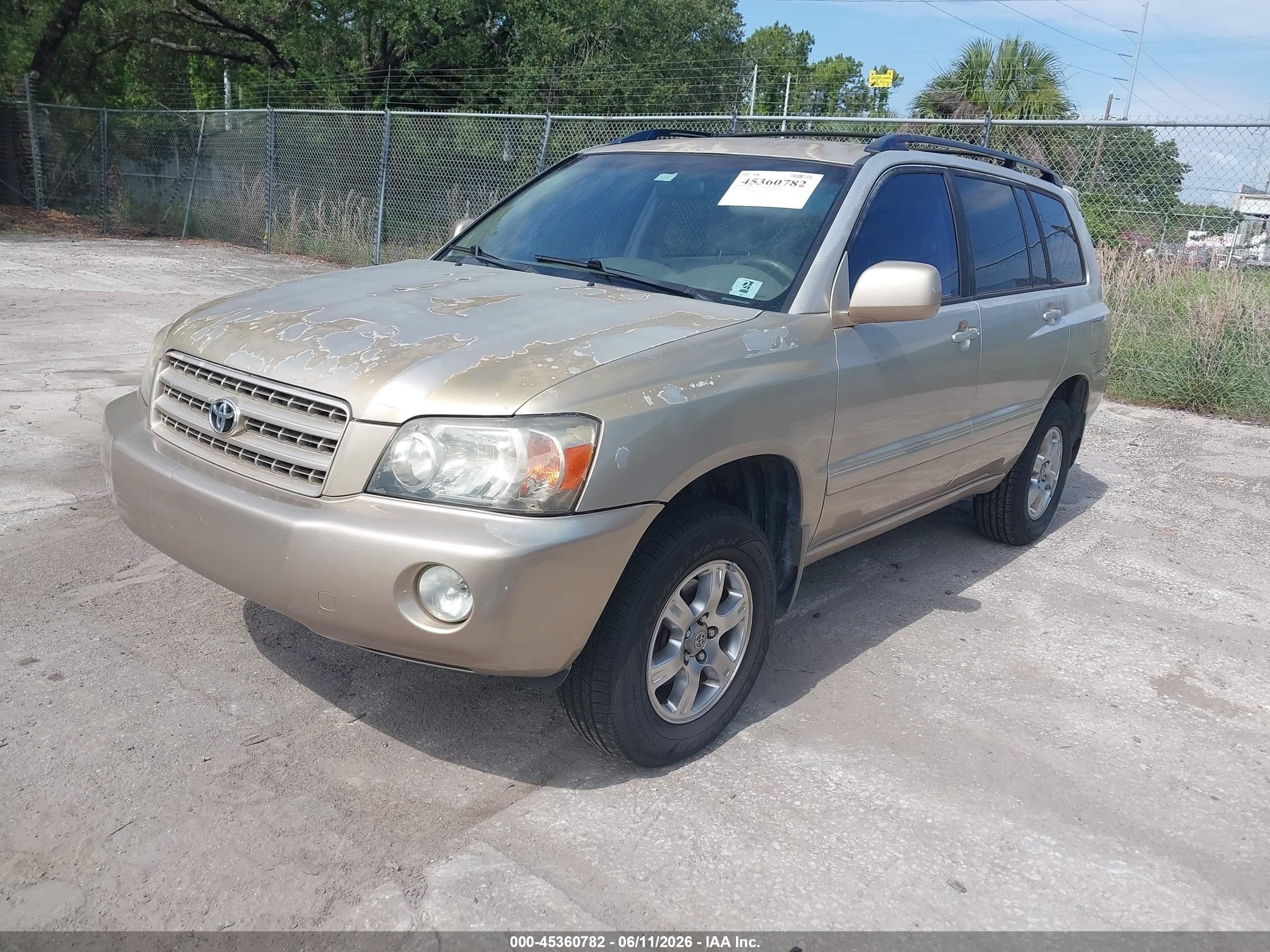2006 Toyota Highlander V6 Gold vin: JTEDP21A160096015