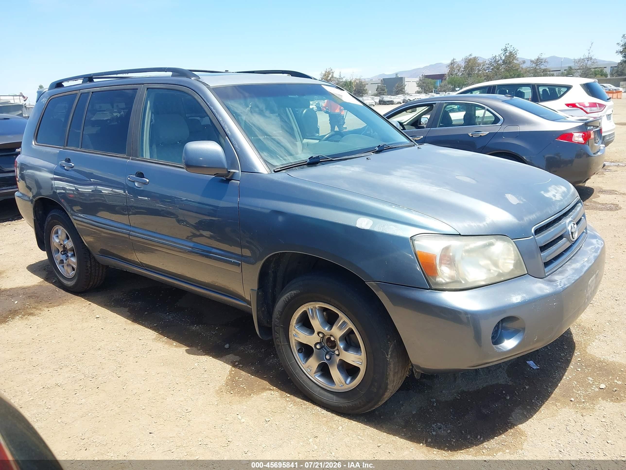 2004 Toyota Highlander V6 Blue vin: JTEDP21A240039805