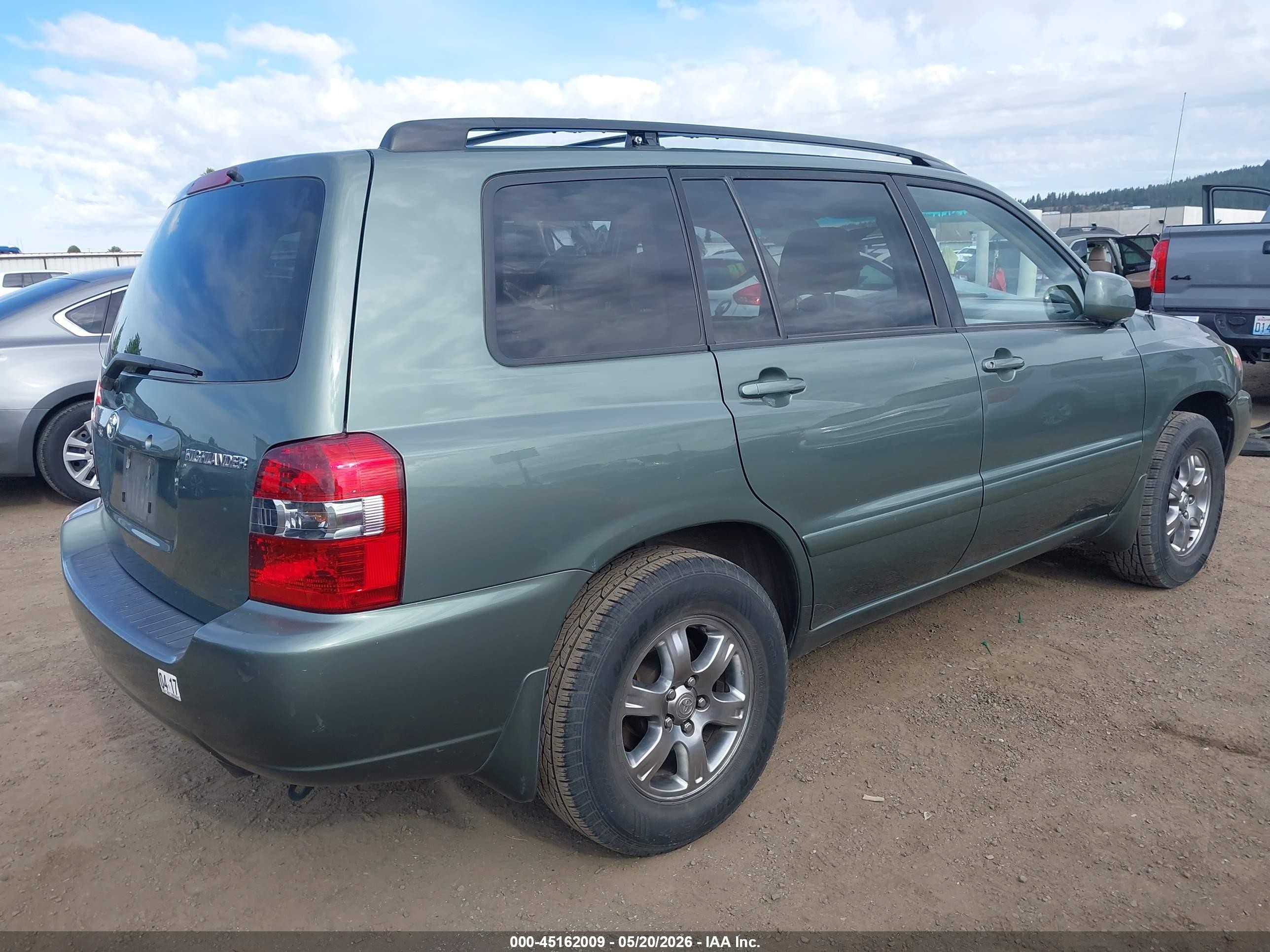 2005 Toyota Highlander Limited V6/v6 Зеленый vin: JTEDP21A250044617