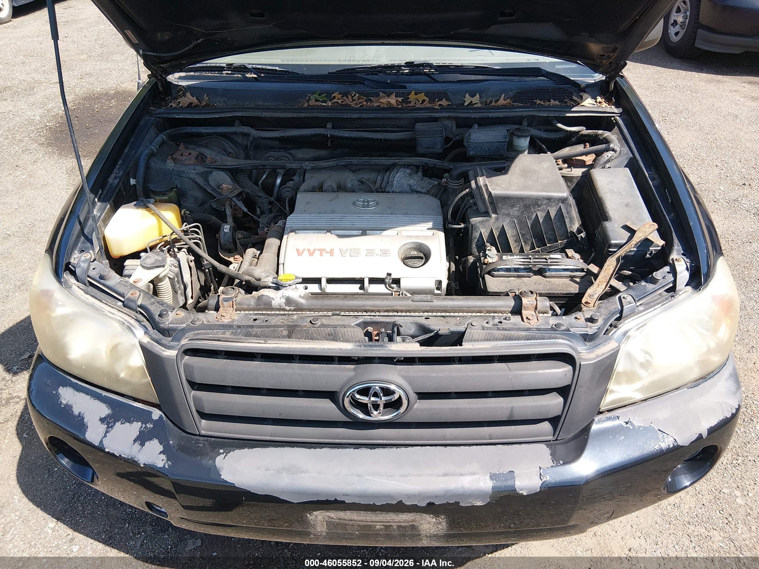 2005 Toyota Highlander V6 Black vin: JTEDP21A250045346