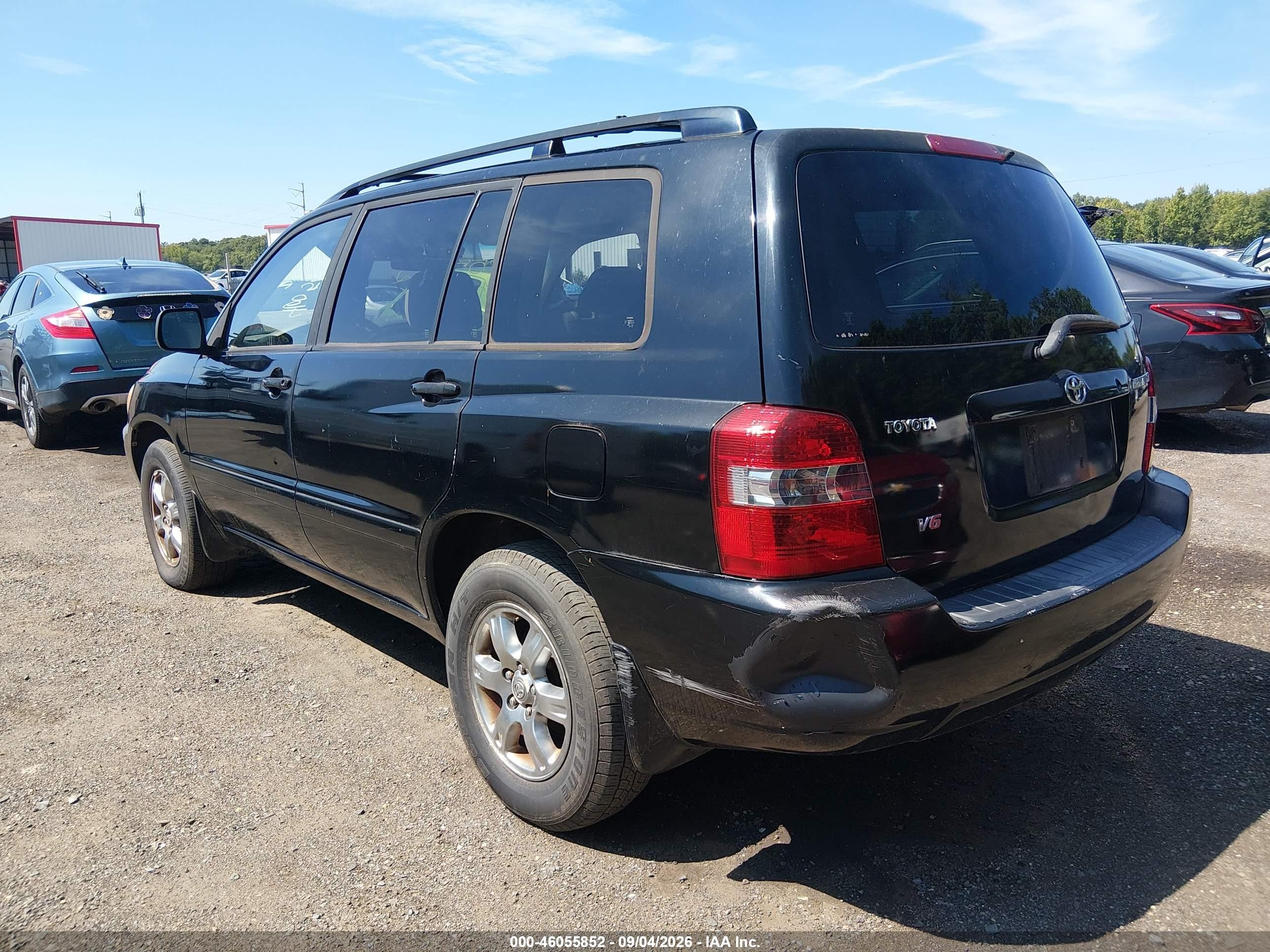 2005 Toyota Highlander V6 Black vin: JTEDP21A250045346