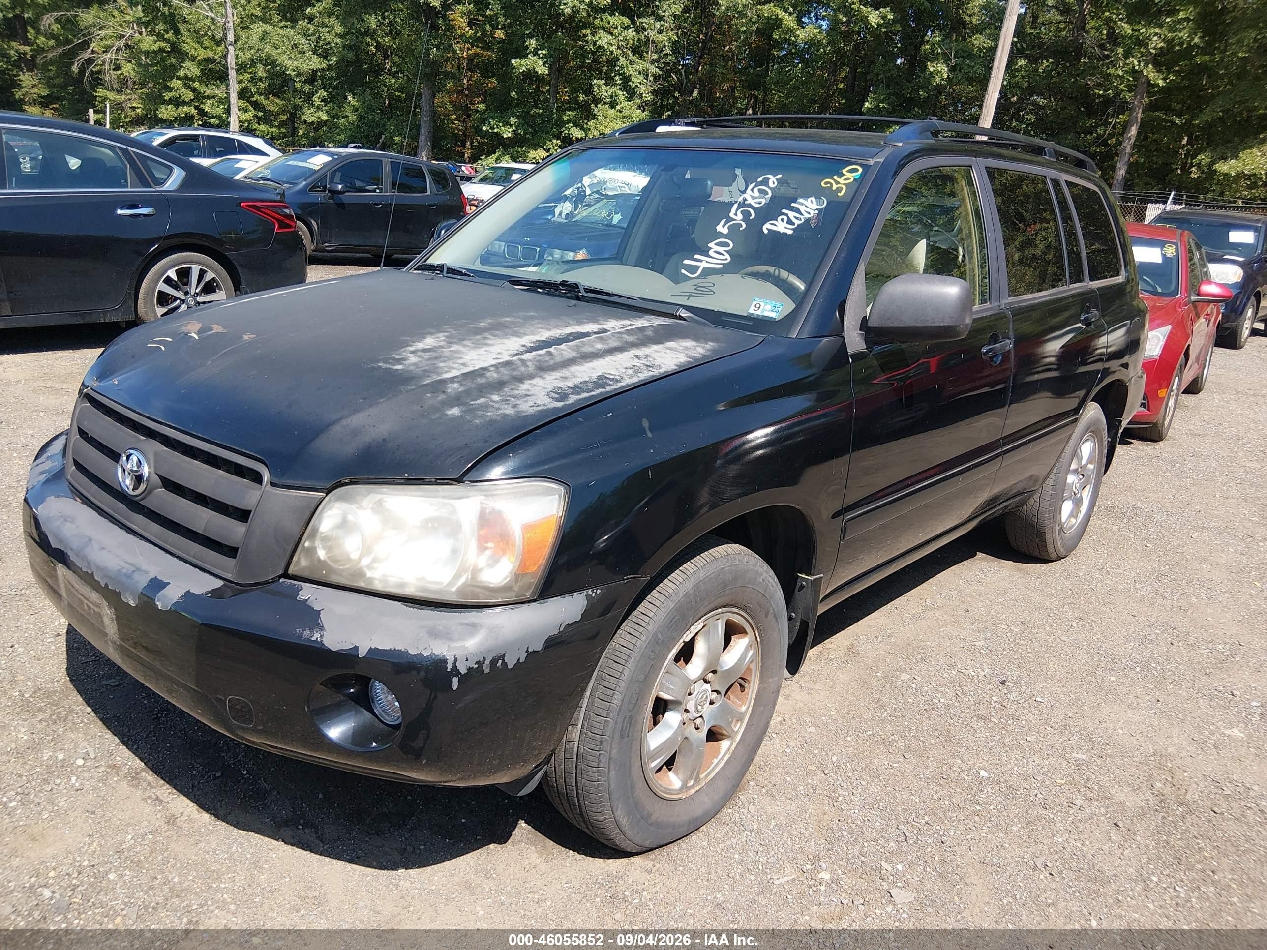 2005 Toyota Highlander V6 Black vin: JTEDP21A250045346