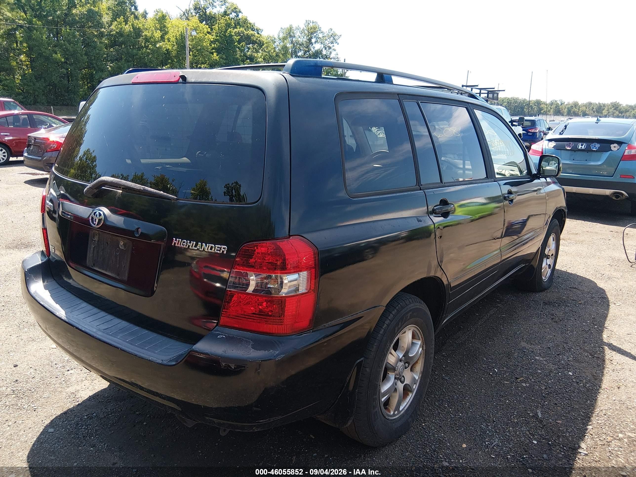 2005 Toyota Highlander V6 Black vin: JTEDP21A250045346