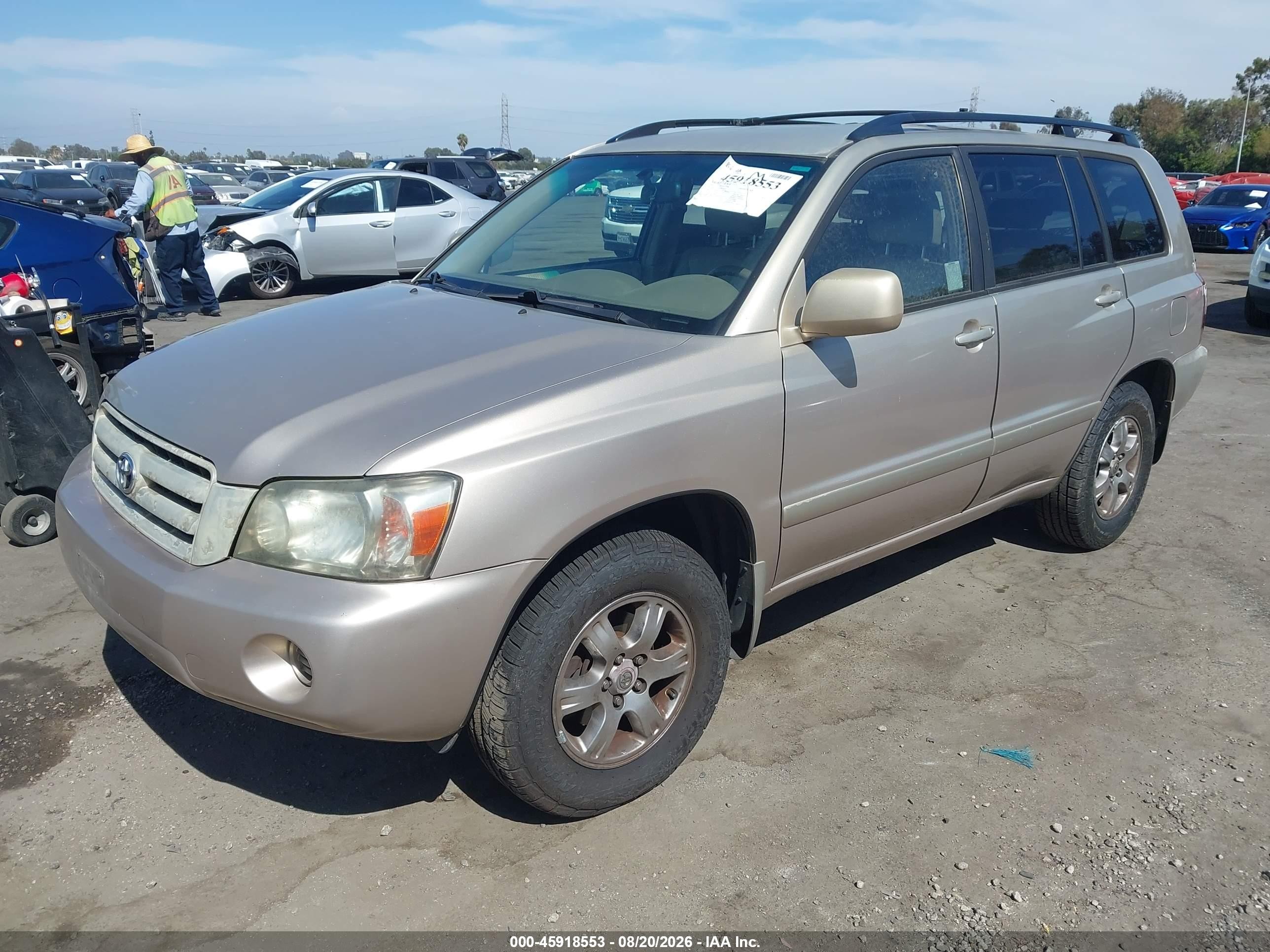2005 Toyota Highlander V6 Gold vin: JTEDP21A250052619