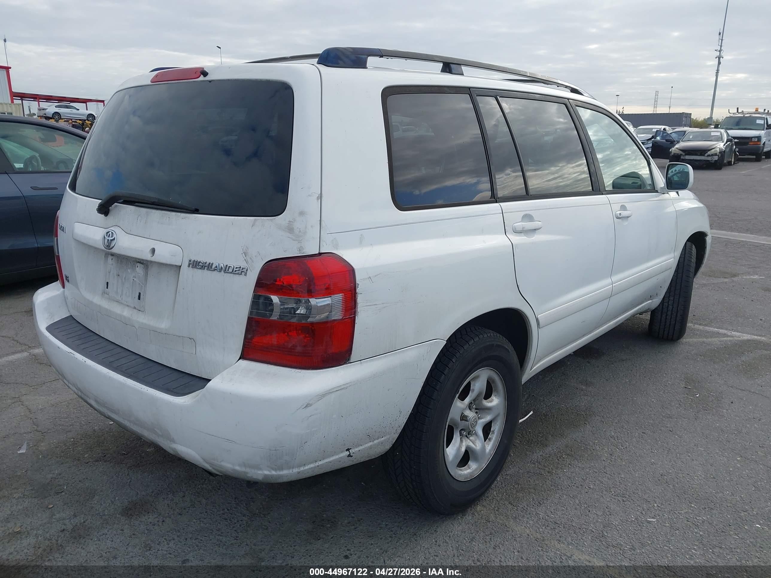 2007 Toyota Highlander V6 White vin: JTEDP21A270135440