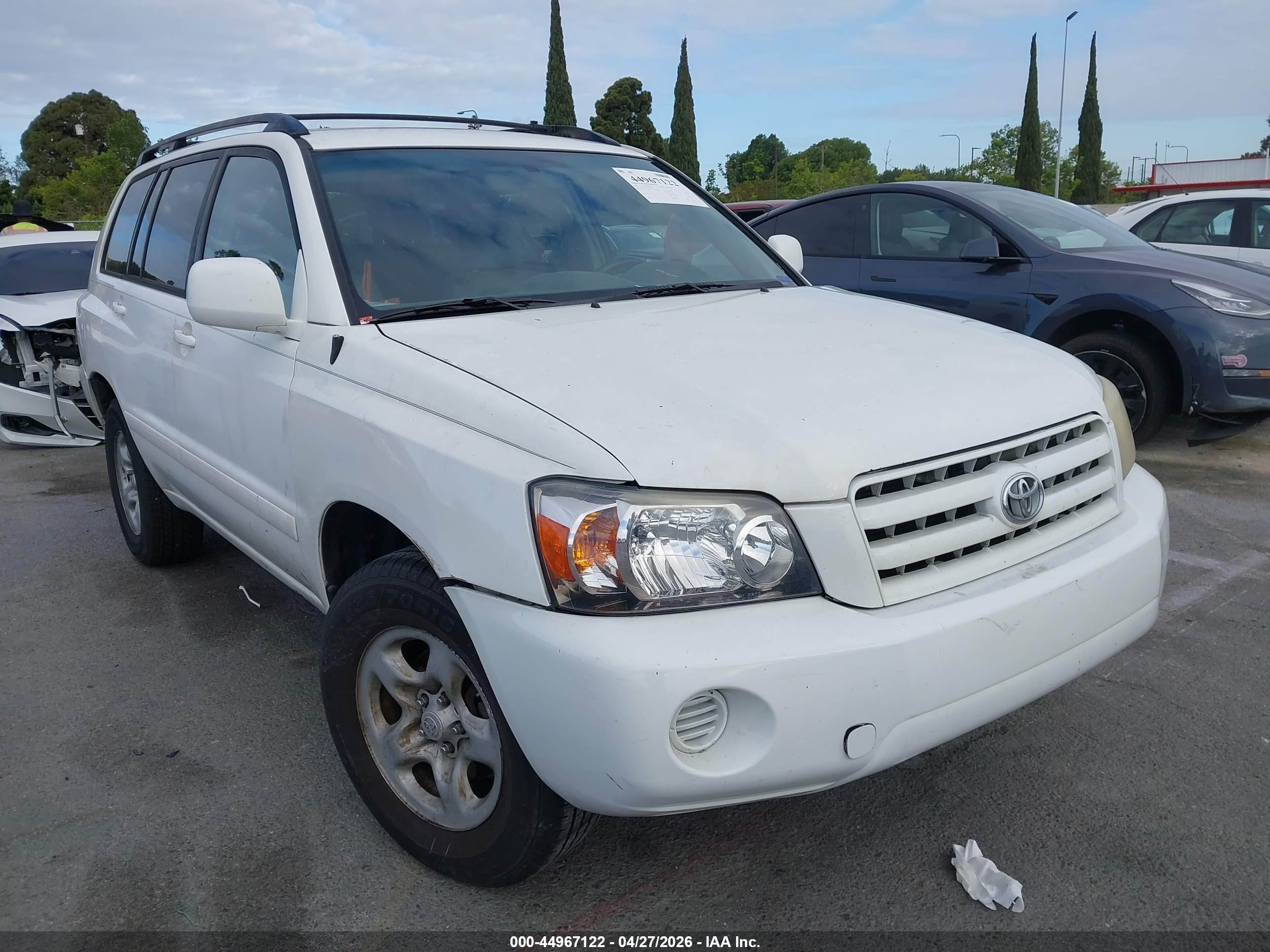 2007 Toyota Highlander V6 White vin: JTEDP21A270135440