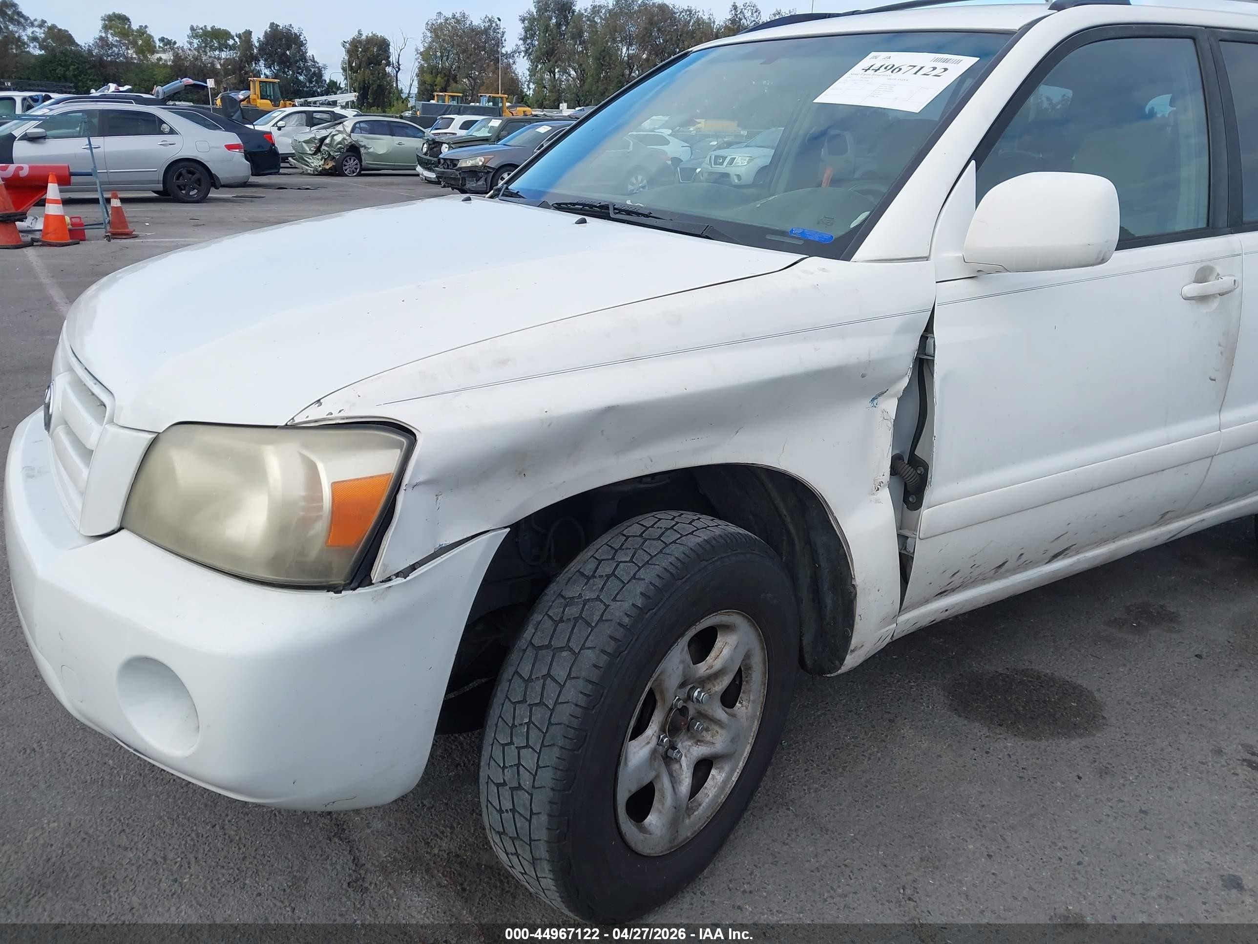 2007 Toyota Highlander V6 White vin: JTEDP21A270135440