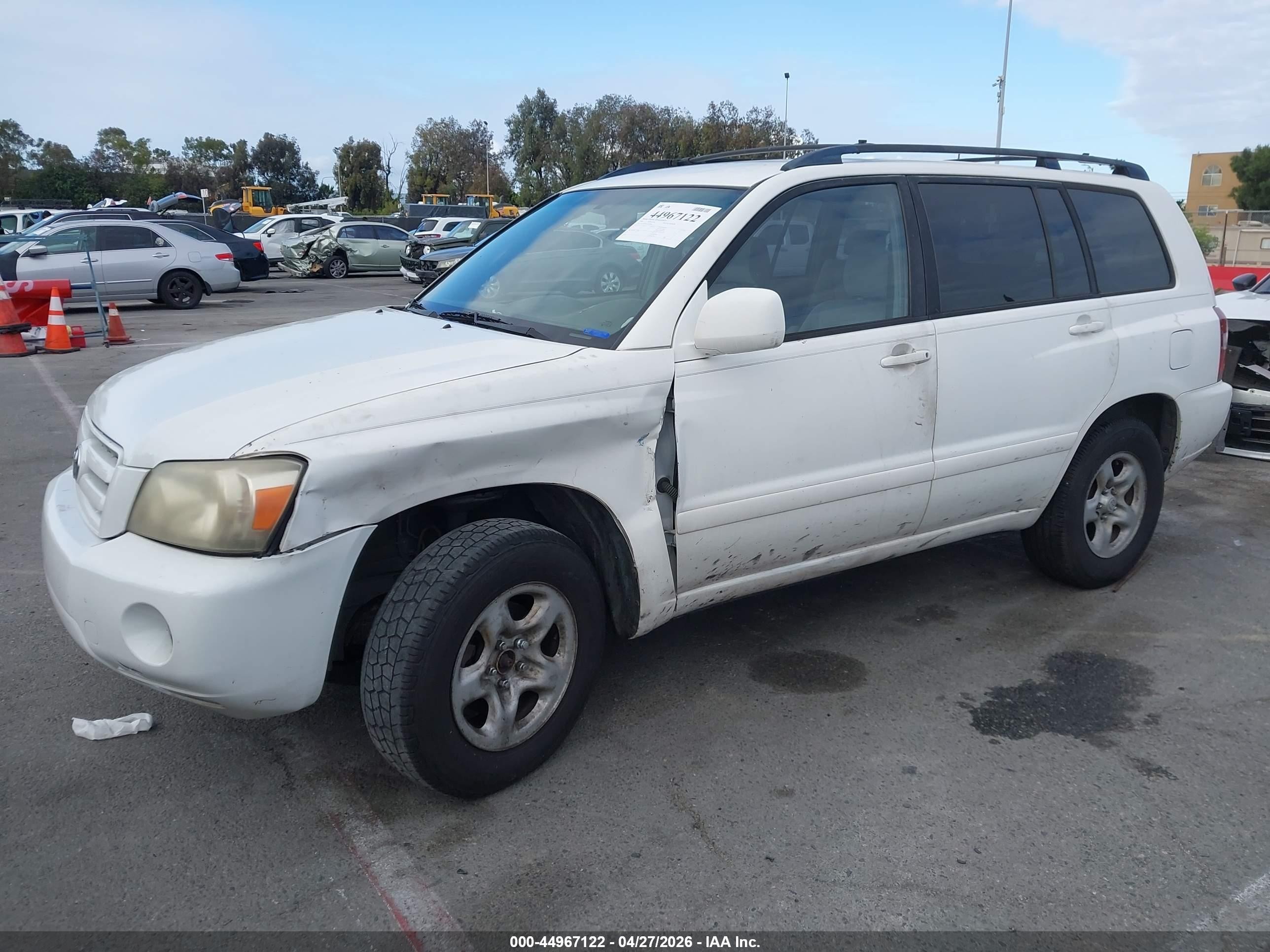 2007 Toyota Highlander V6 White vin: JTEDP21A270135440