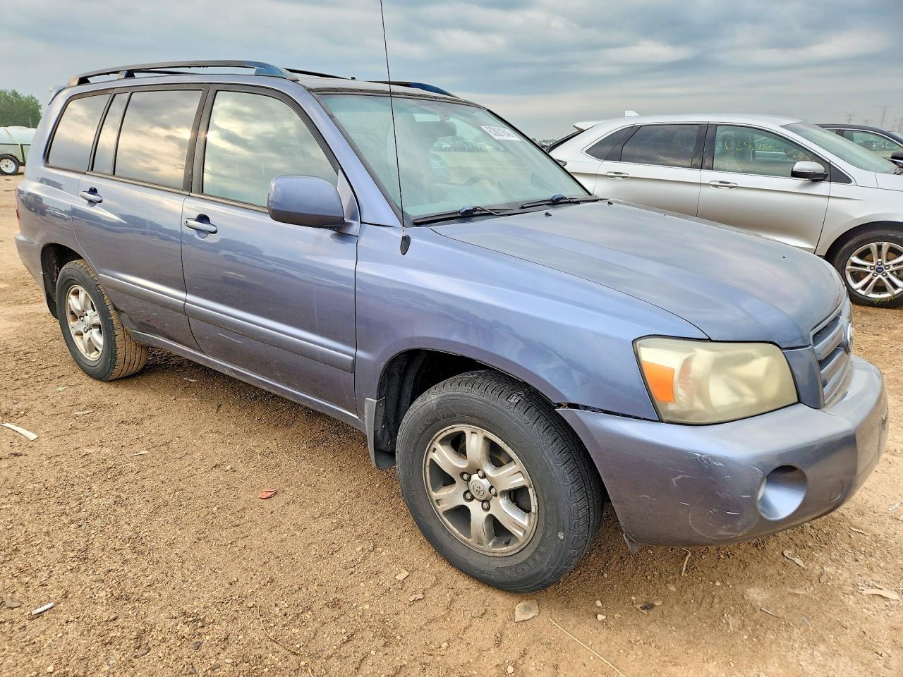 2007 Toyota Highlander Base Blue vin: JTEDP21A270138290
