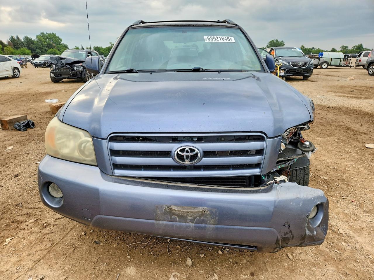2007 Toyota Highlander Base Blue vin: JTEDP21A270138290