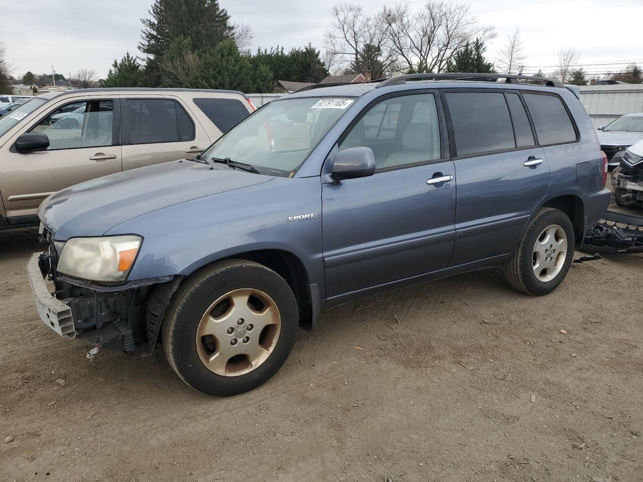 2007 Toyota Highlander Sport Blue vin: JTEDP21A270147622