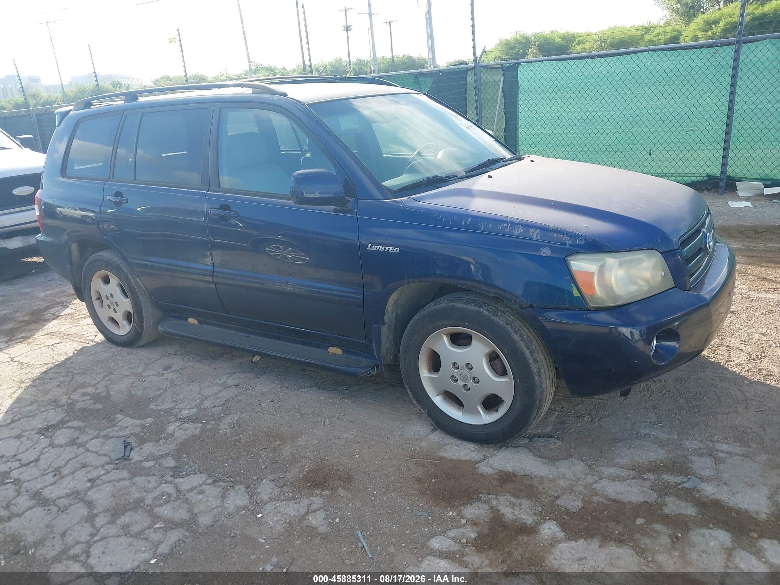 2004 Toyota Highlander Limited V6 Синий vin: JTEDP21A340001757