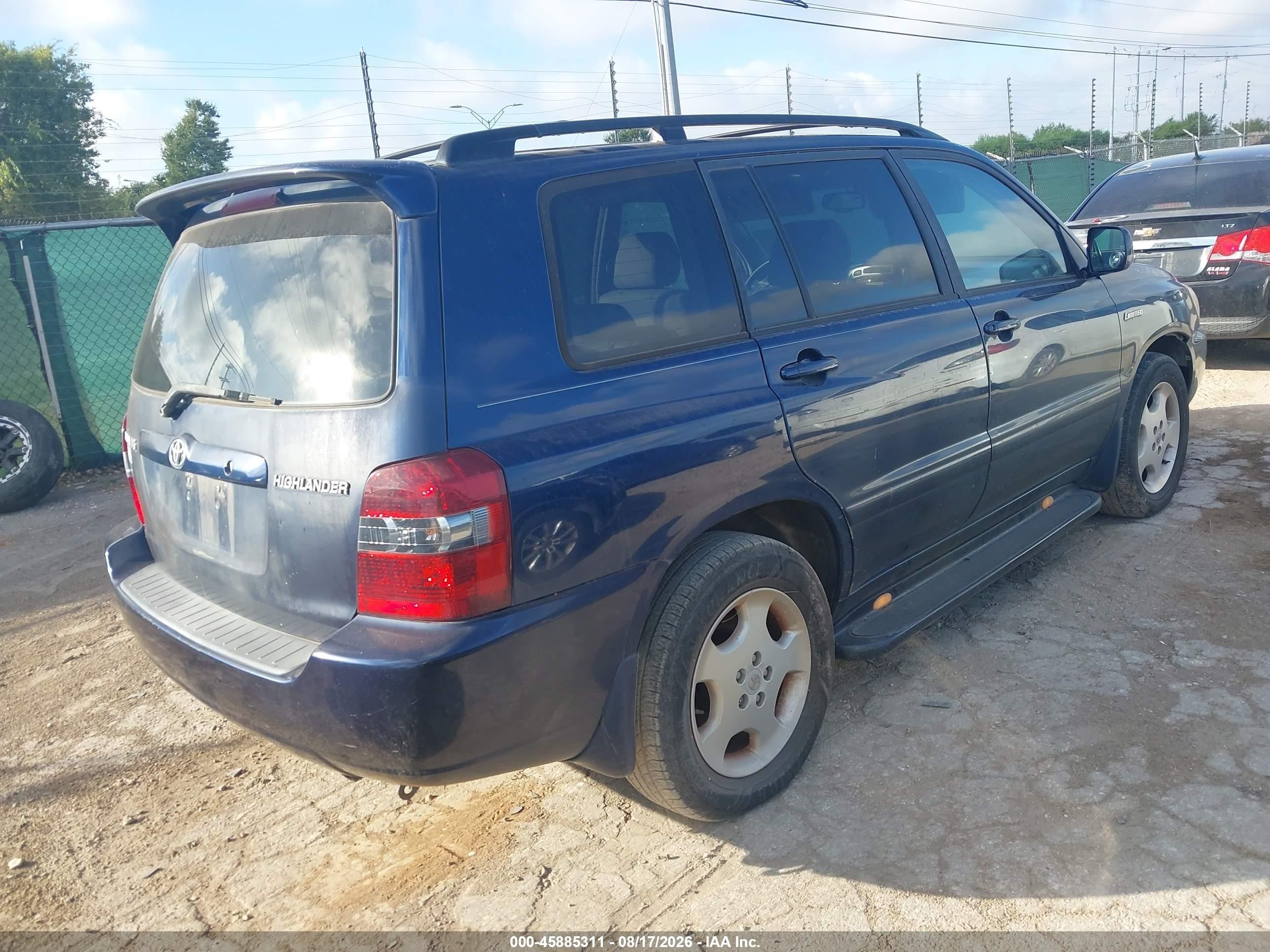 2004 Toyota Highlander Limited V6 Blue vin: JTEDP21A340001757