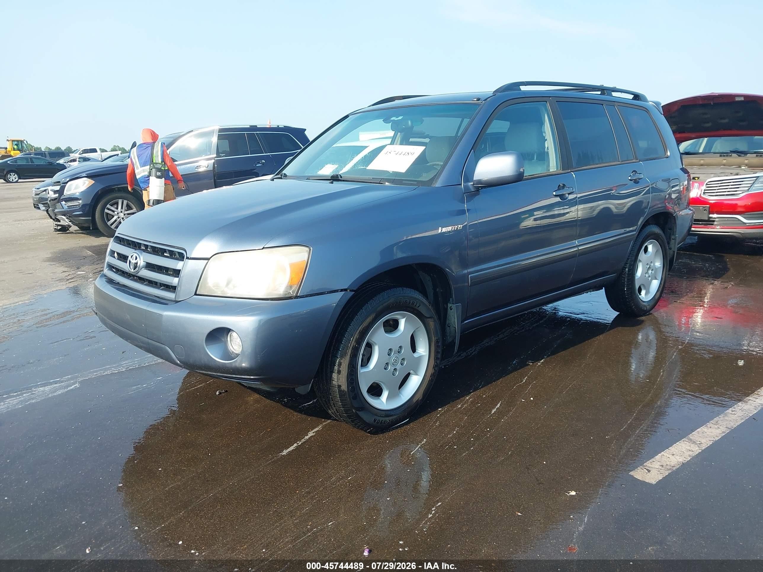 2004 Toyota Highlander Limited V6 Light Blue vin: JTEDP21A340025055
