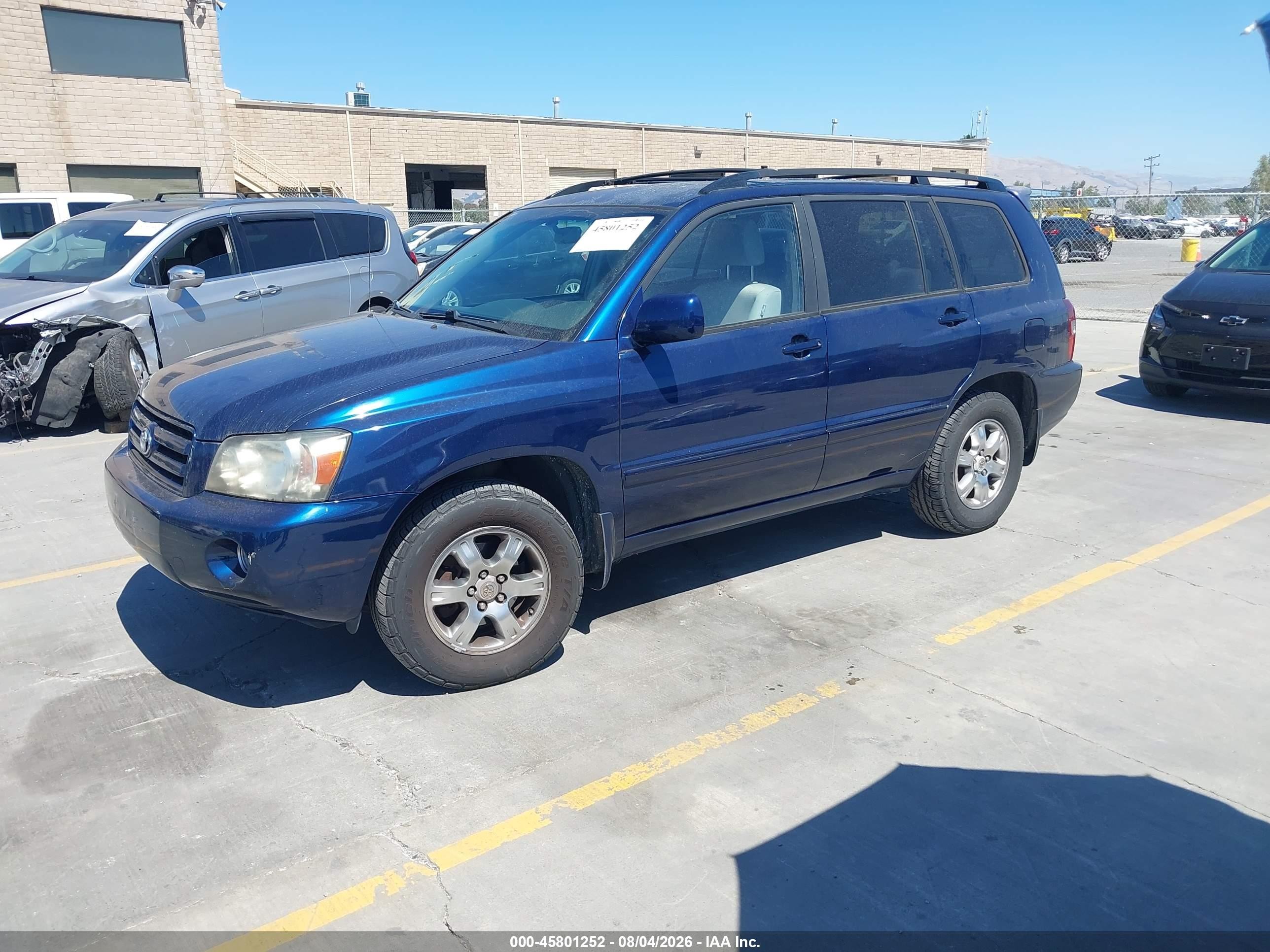 2004 Toyota Highlander V6 Blue vin: JTEDP21A340036802