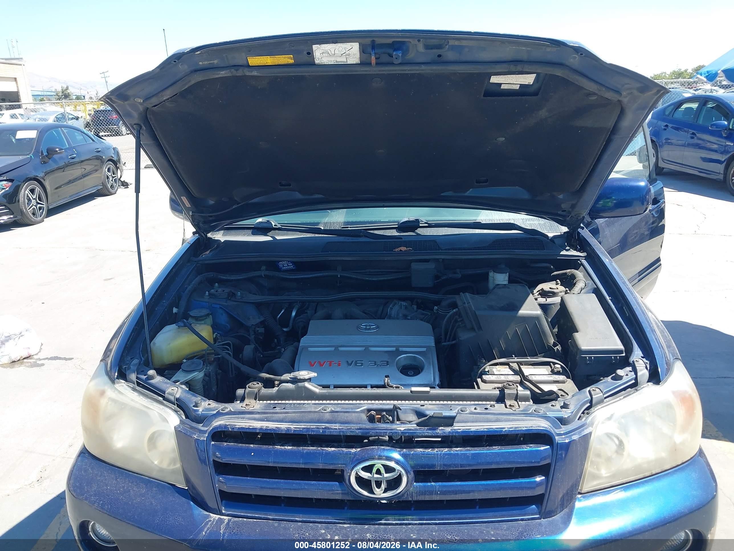 2004 Toyota Highlander V6 Blue vin: JTEDP21A340036802