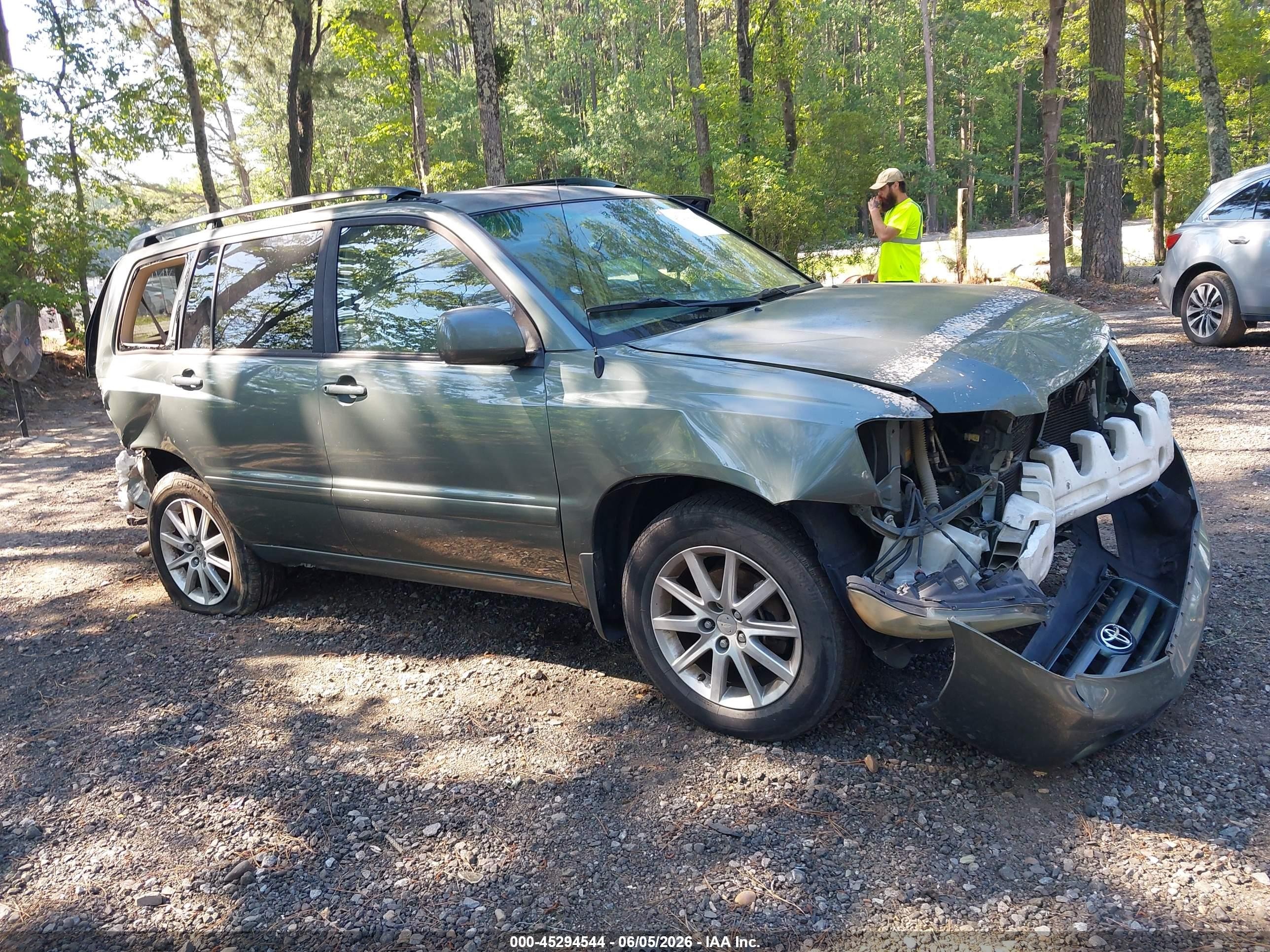 2005 Toyota Highlander V6 Green vin: JTEDP21A350082373