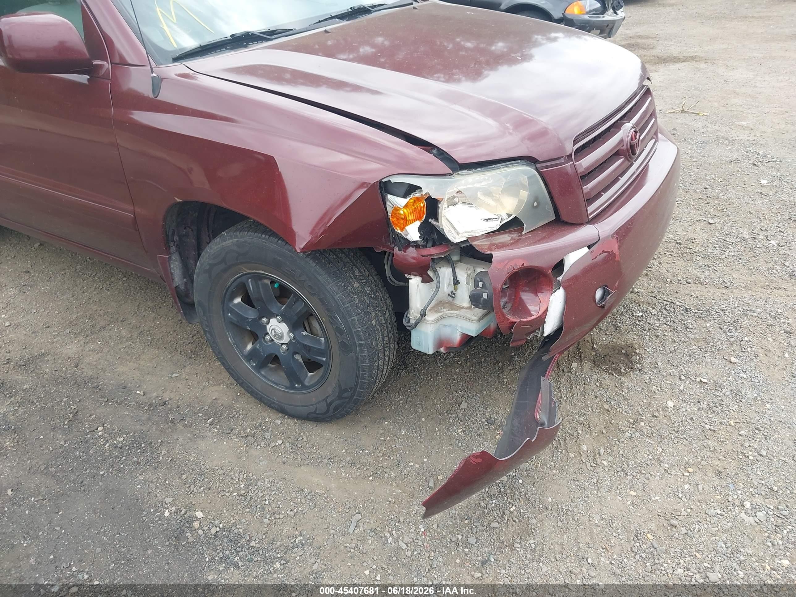 2004 Toyota Highlander V6 Red vin: JTEDP21A440006546