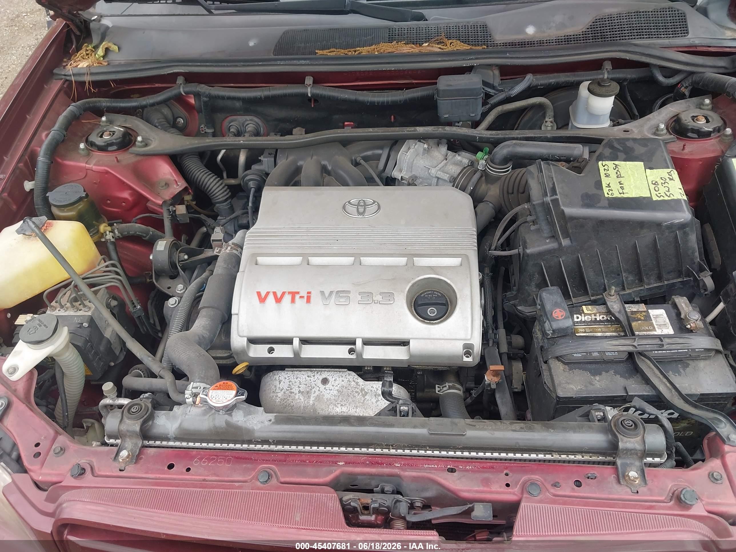 2004 Toyota Highlander V6 Red vin: JTEDP21A440006546