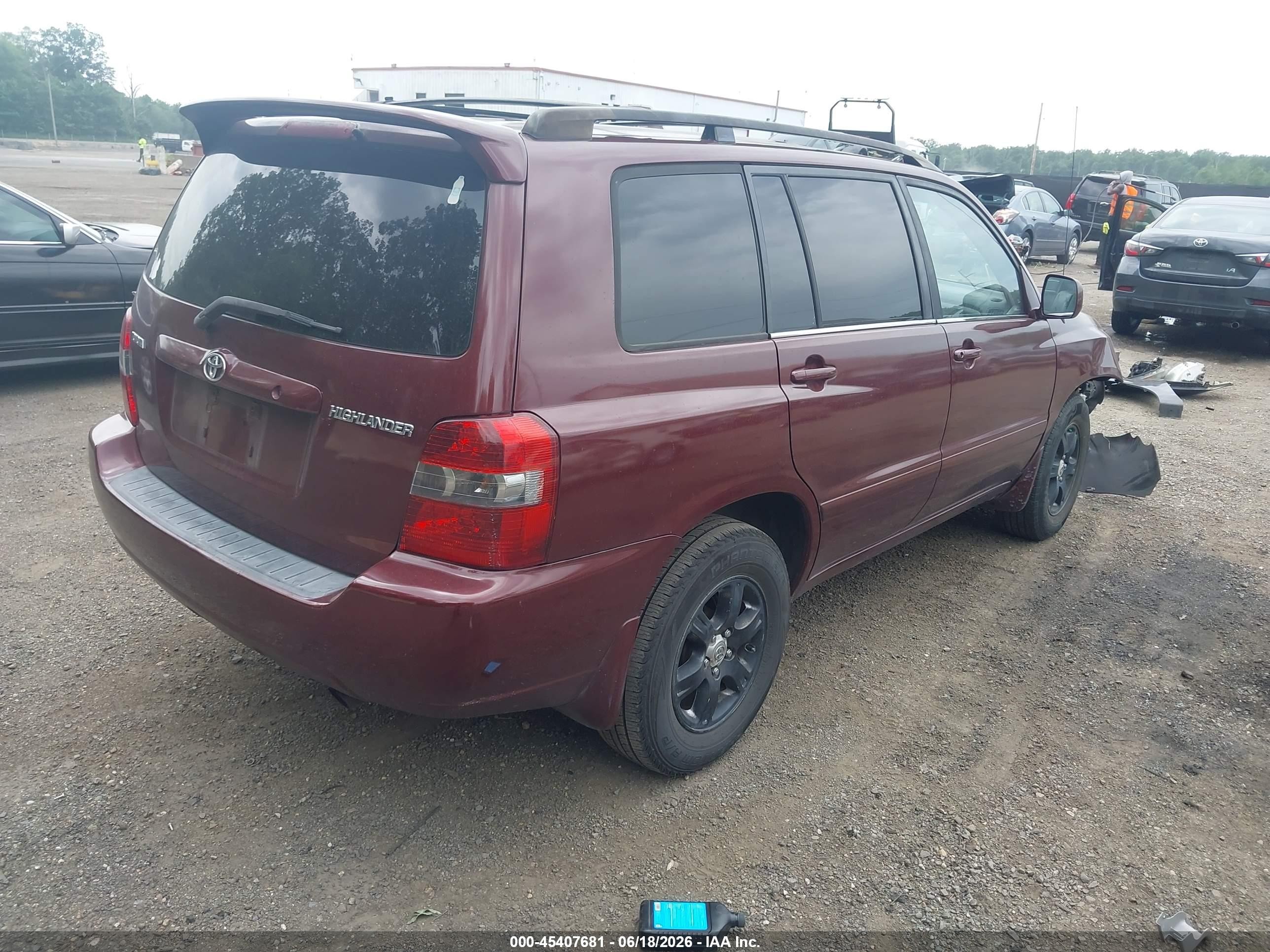2004 Toyota Highlander V6 Red vin: JTEDP21A440006546