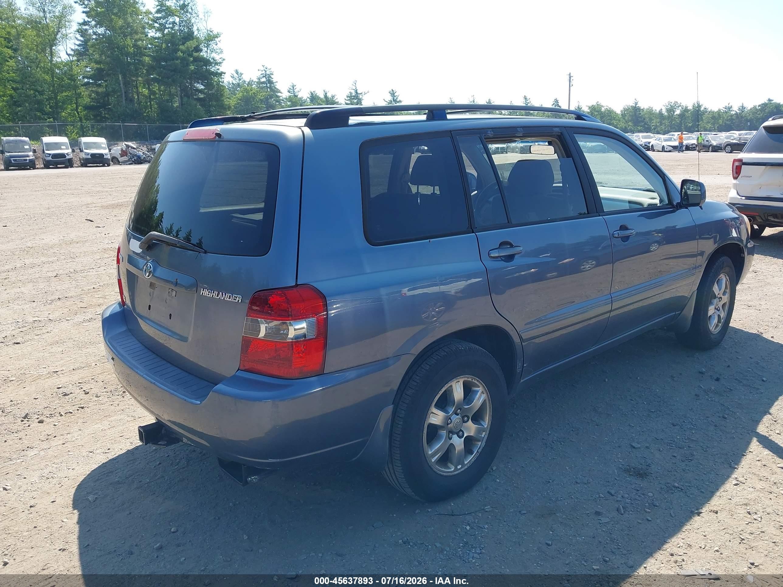 2005 Toyota Highlander V6 Blue vin: JTEDP21A450060706