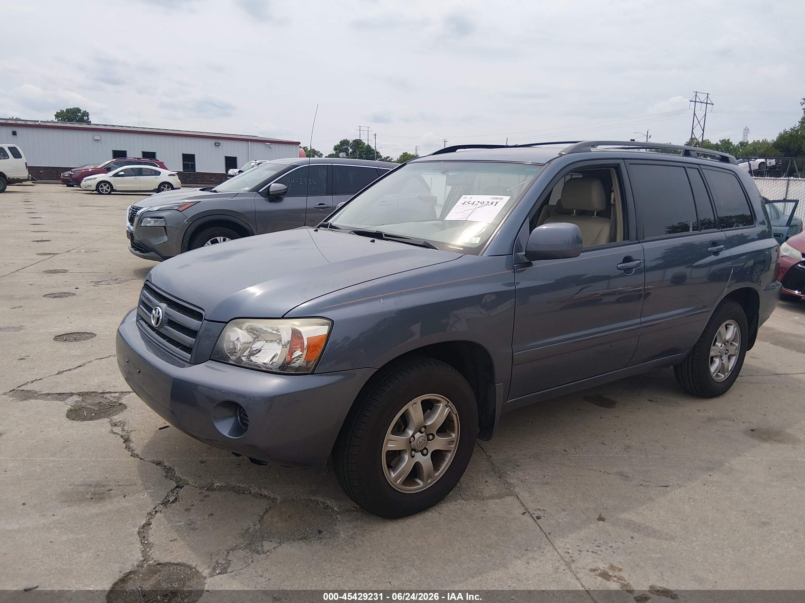 2006 Toyota Highlander V6 Blue vin: JTEDP21A460106830