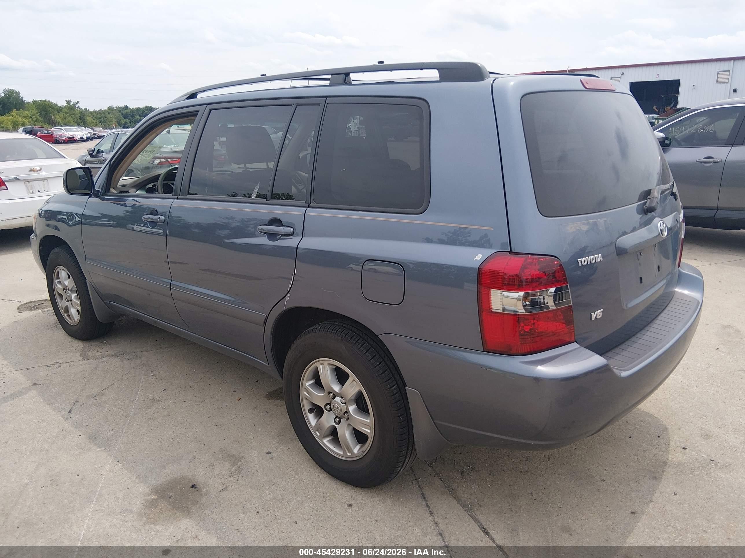 2006 Toyota Highlander V6 Blue vin: JTEDP21A460106830