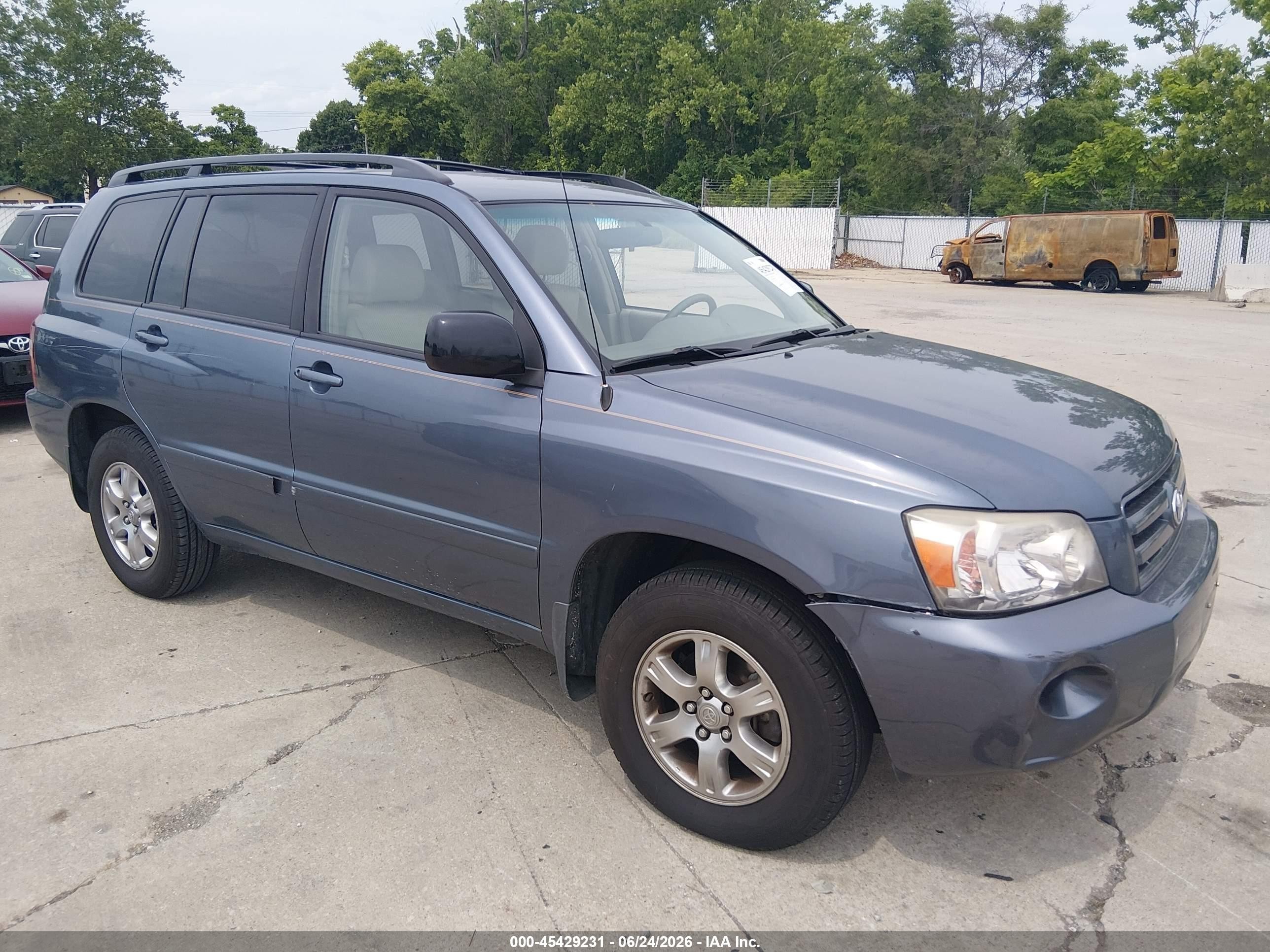2006 Toyota Highlander V6 Blue vin: JTEDP21A460106830