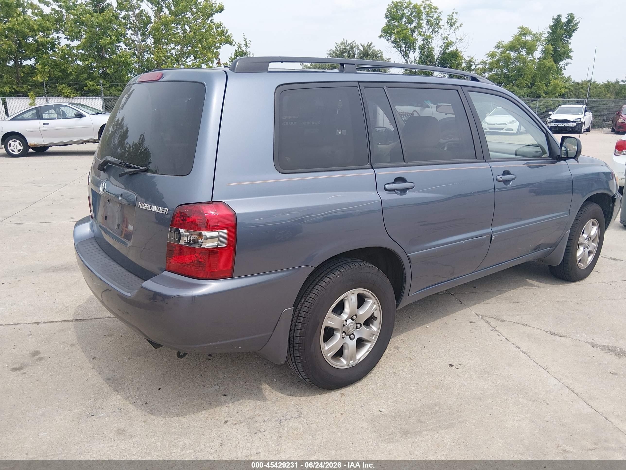 2006 Toyota Highlander V6 Blue vin: JTEDP21A460106830