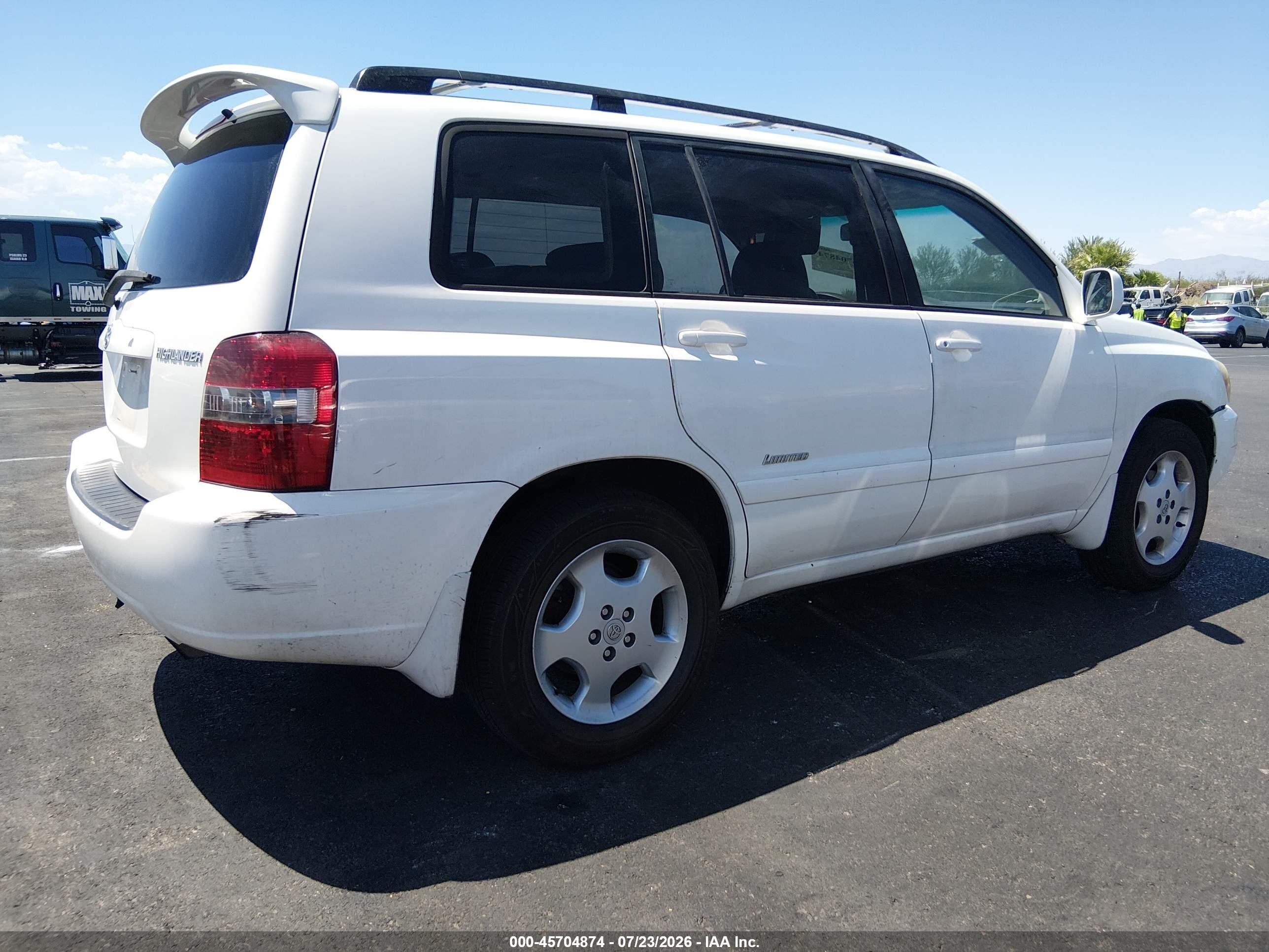 2007 Toyota Highlander Limited W/3rd Row Белый vin: JTEDP21A470143958