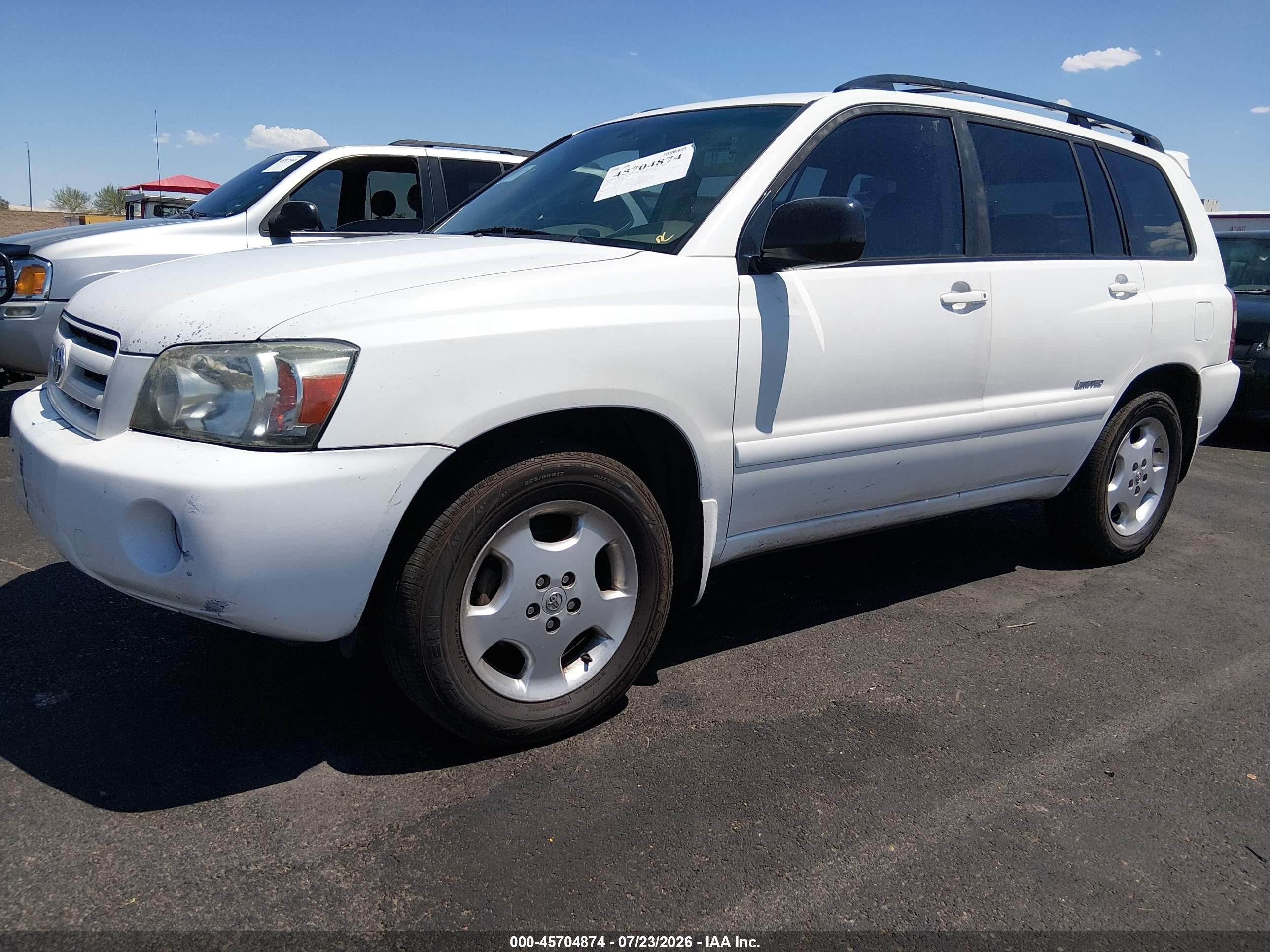 2007 Toyota Highlander Limited W/3rd Row White vin: JTEDP21A470143958
