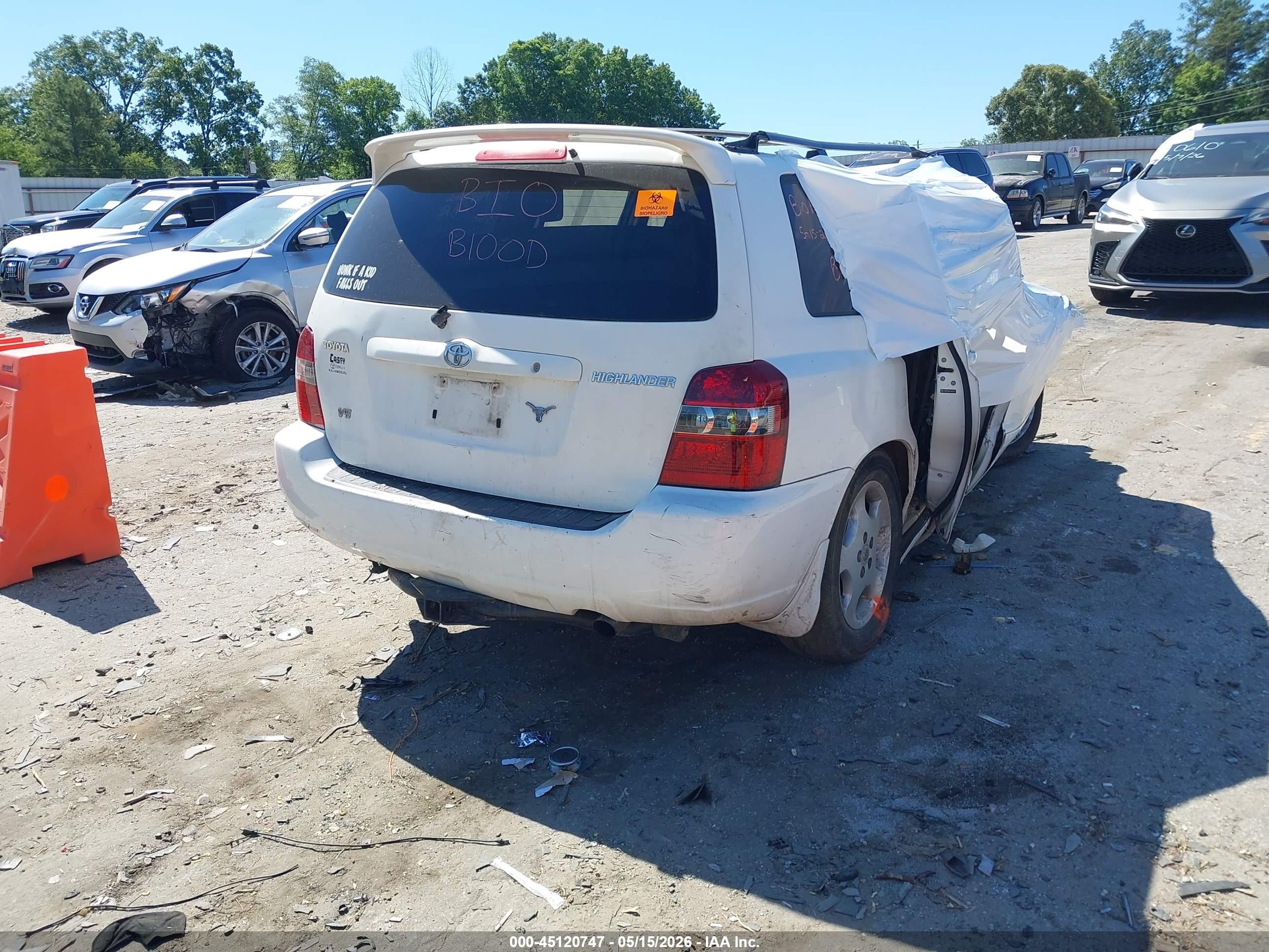 2004 Toyota Highlander Limited V6 White vin: JTEDP21A540034677