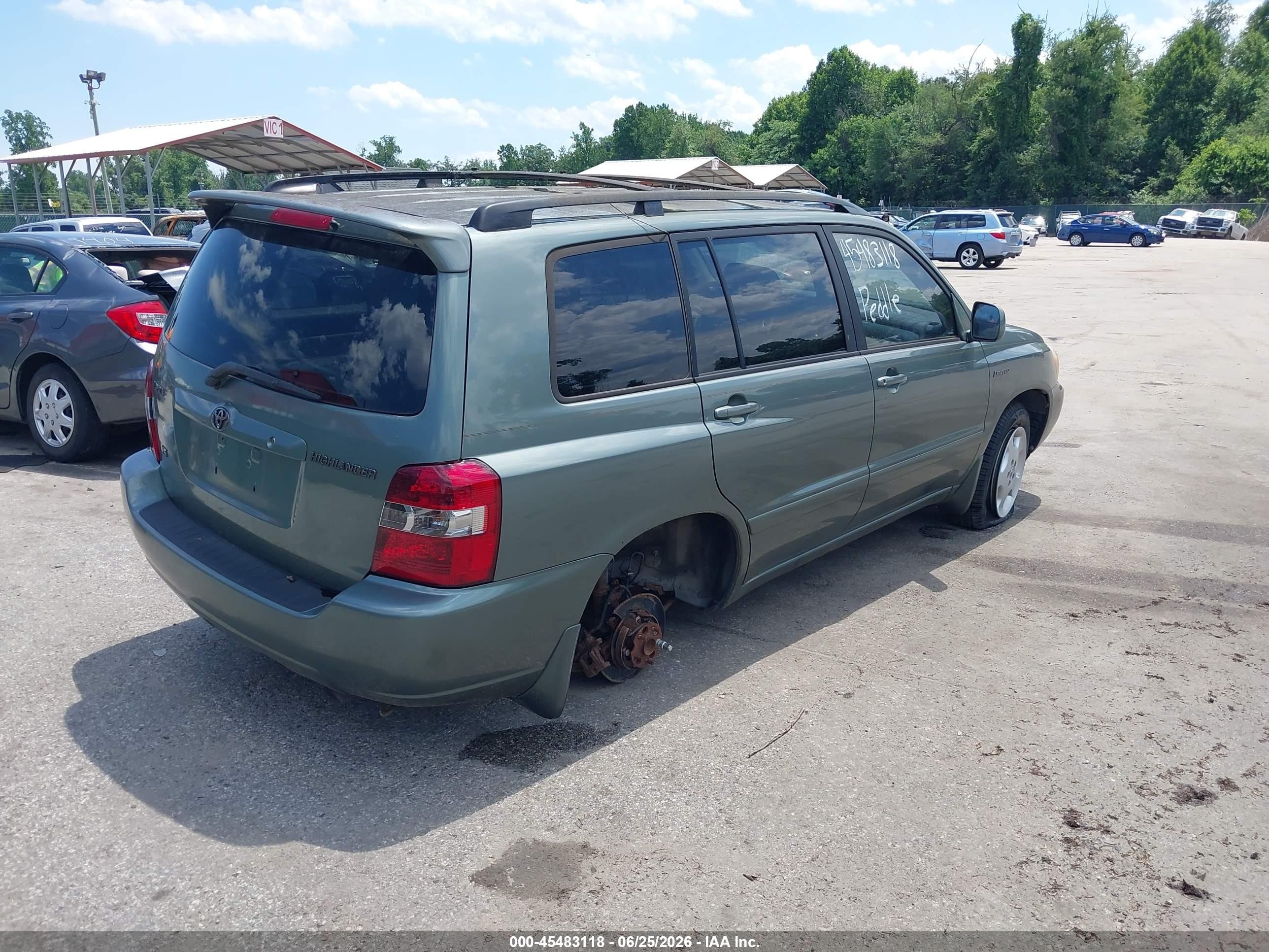 2004 Toyota Highlander Limited V6 Green vin: JTEDP21A540042259
