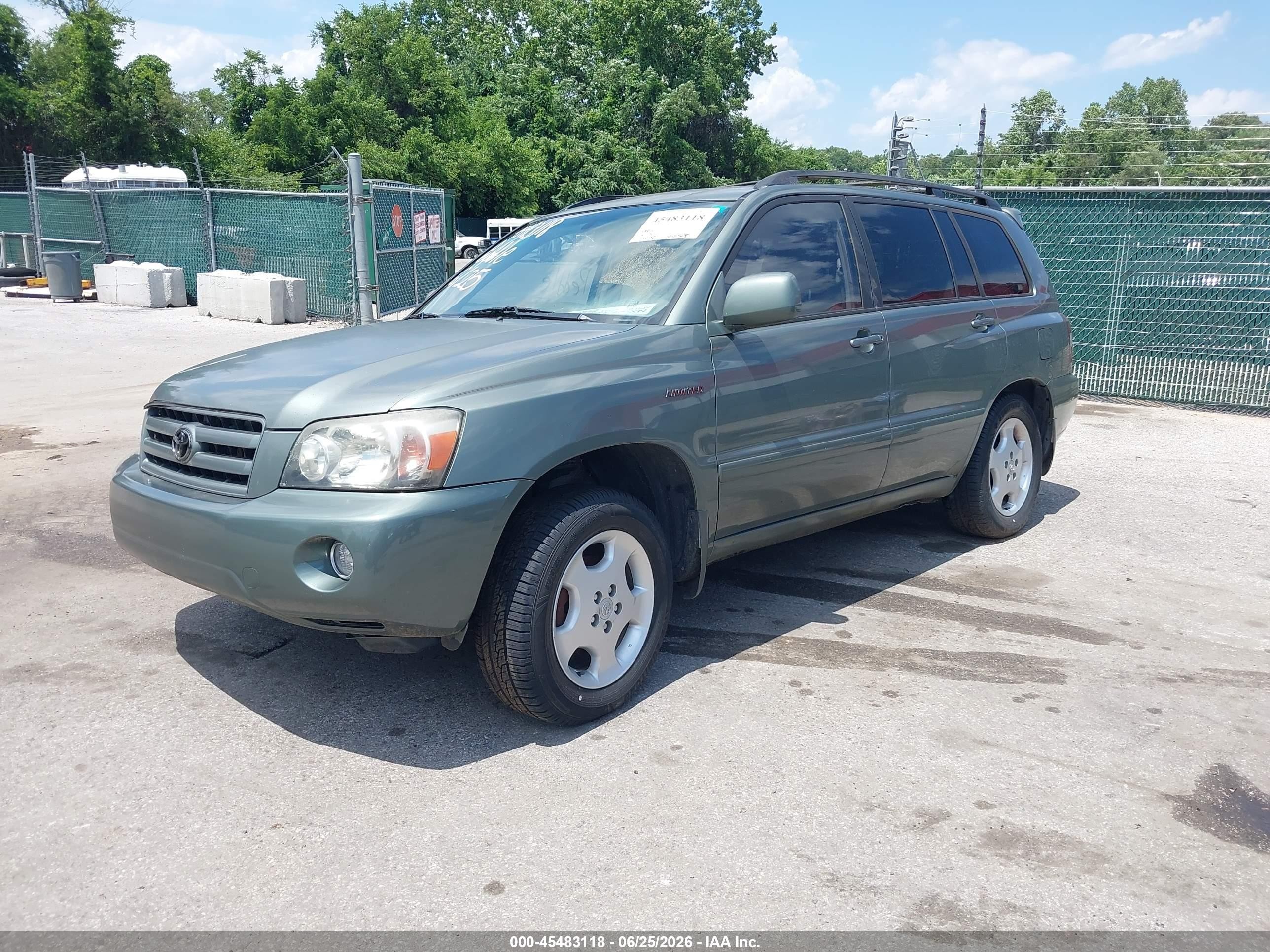 2004 Toyota Highlander Limited V6 Green vin: JTEDP21A540042259