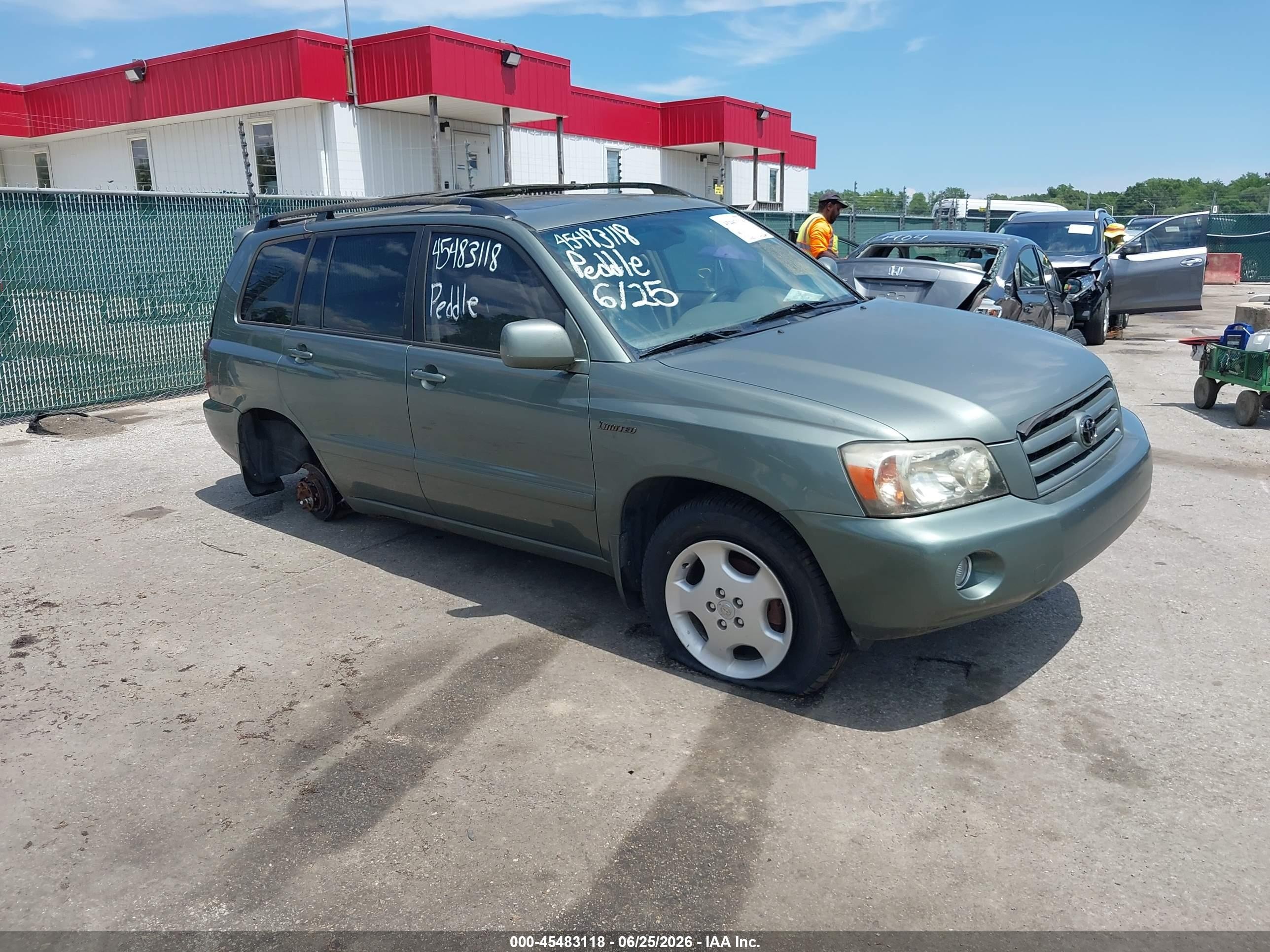 2004 Toyota Highlander Limited V6 Green vin: JTEDP21A540042259