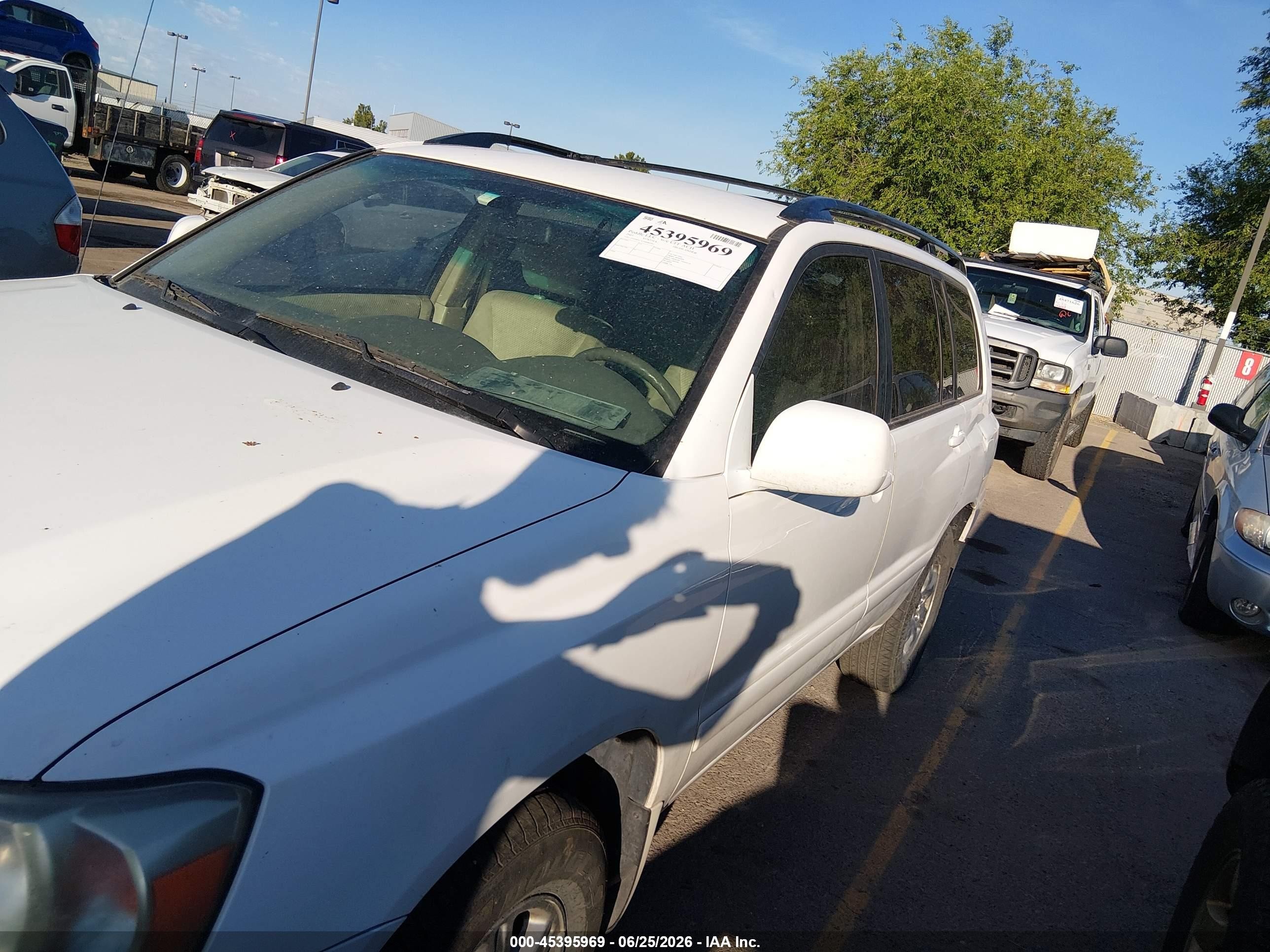 2005 Toyota Highlander V6 White vin: JTEDP21A550046992