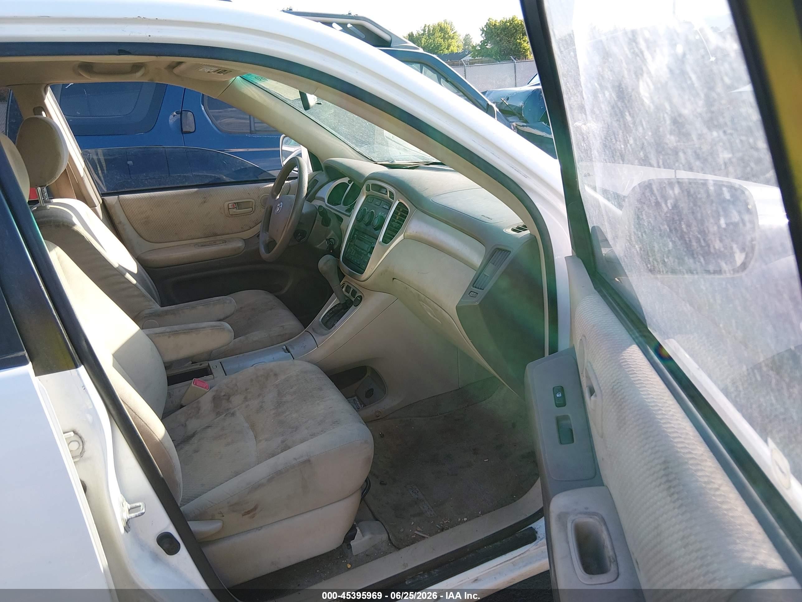 2005 Toyota Highlander V6 White vin: JTEDP21A550046992