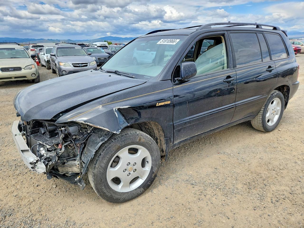 2005 Toyota Highlander Limited Black vin: JTEDP21A550055482