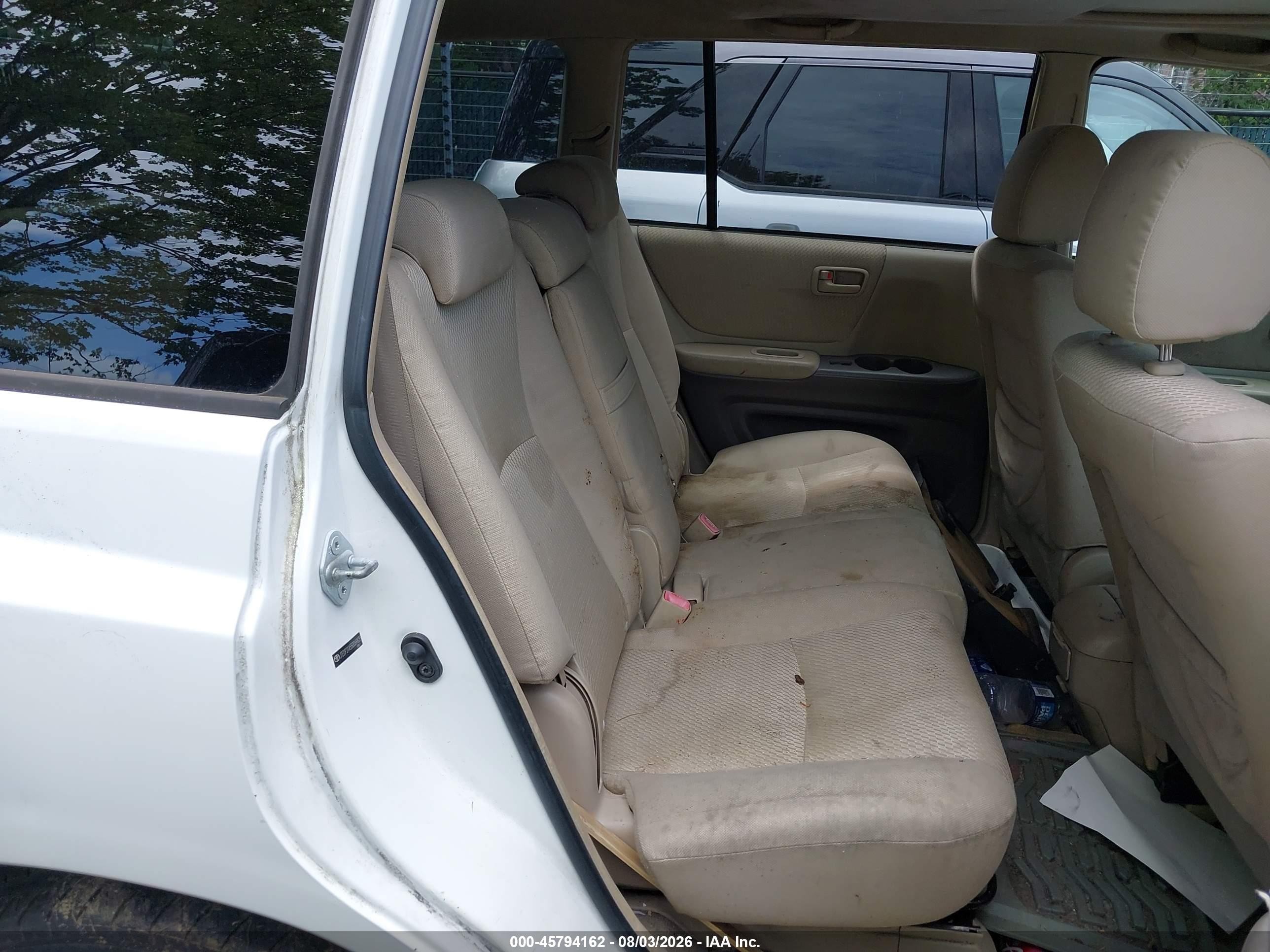 2005 Toyota Highlander V6 White vin: JTEDP21A550069835